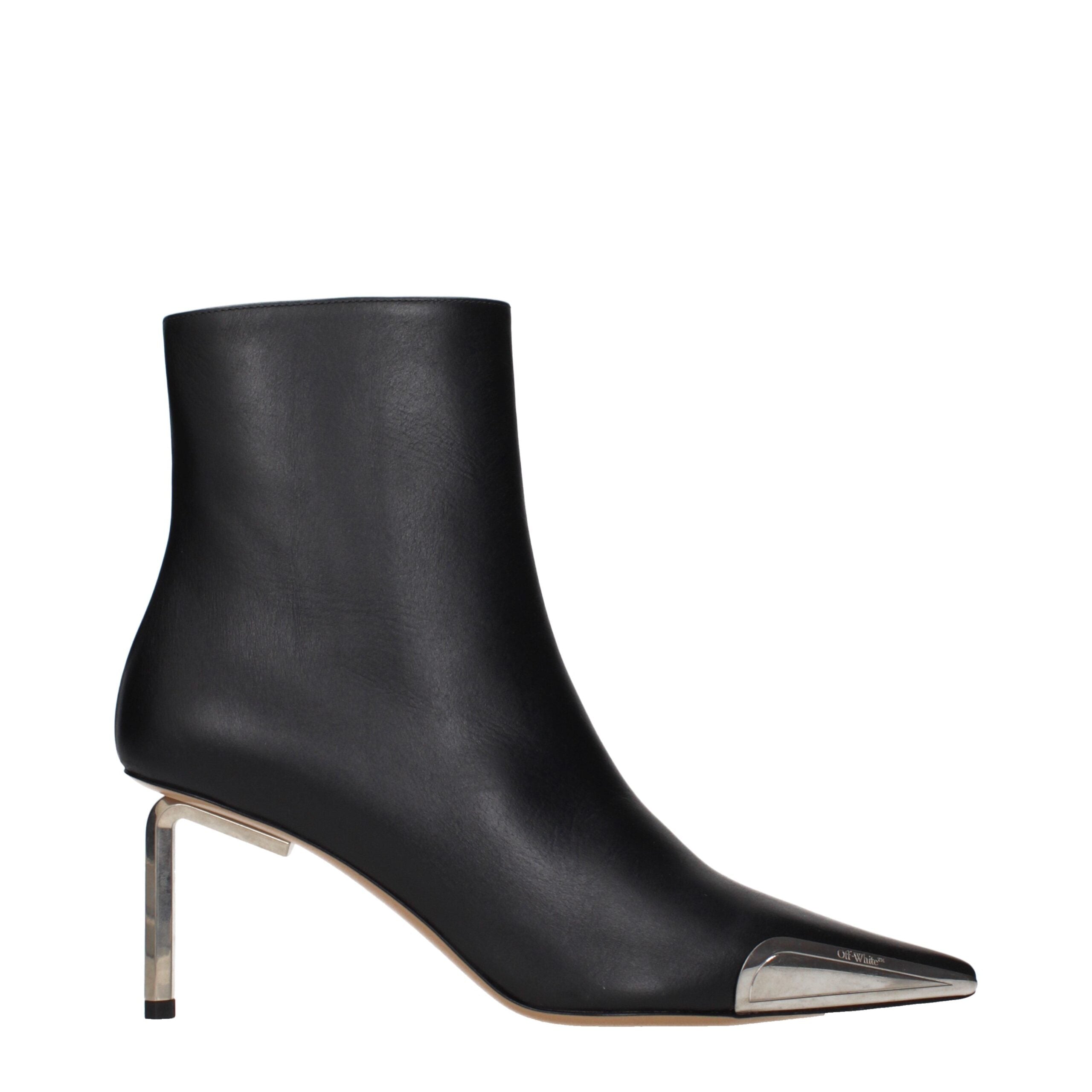 Black Leather Ankle Boots