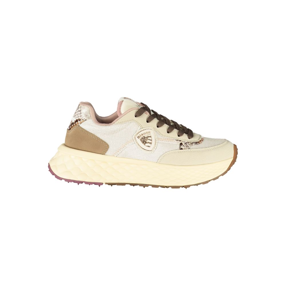 Beige Leather Women Sneaker