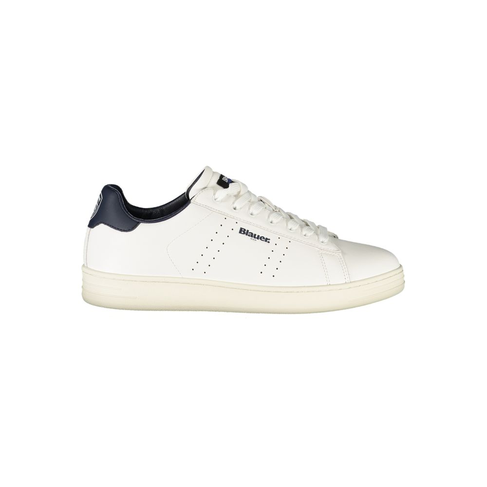 White Polyurethane Men's Sneaker