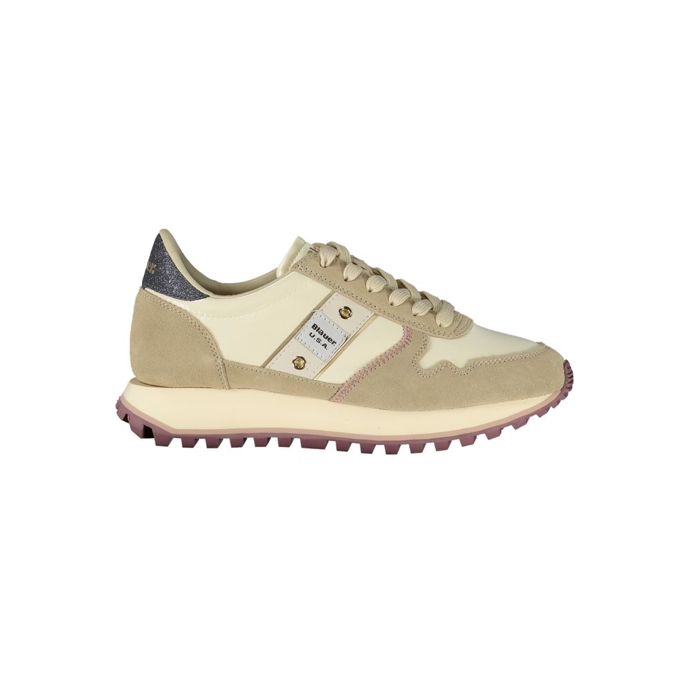 Beige Polyester Women Sneaker