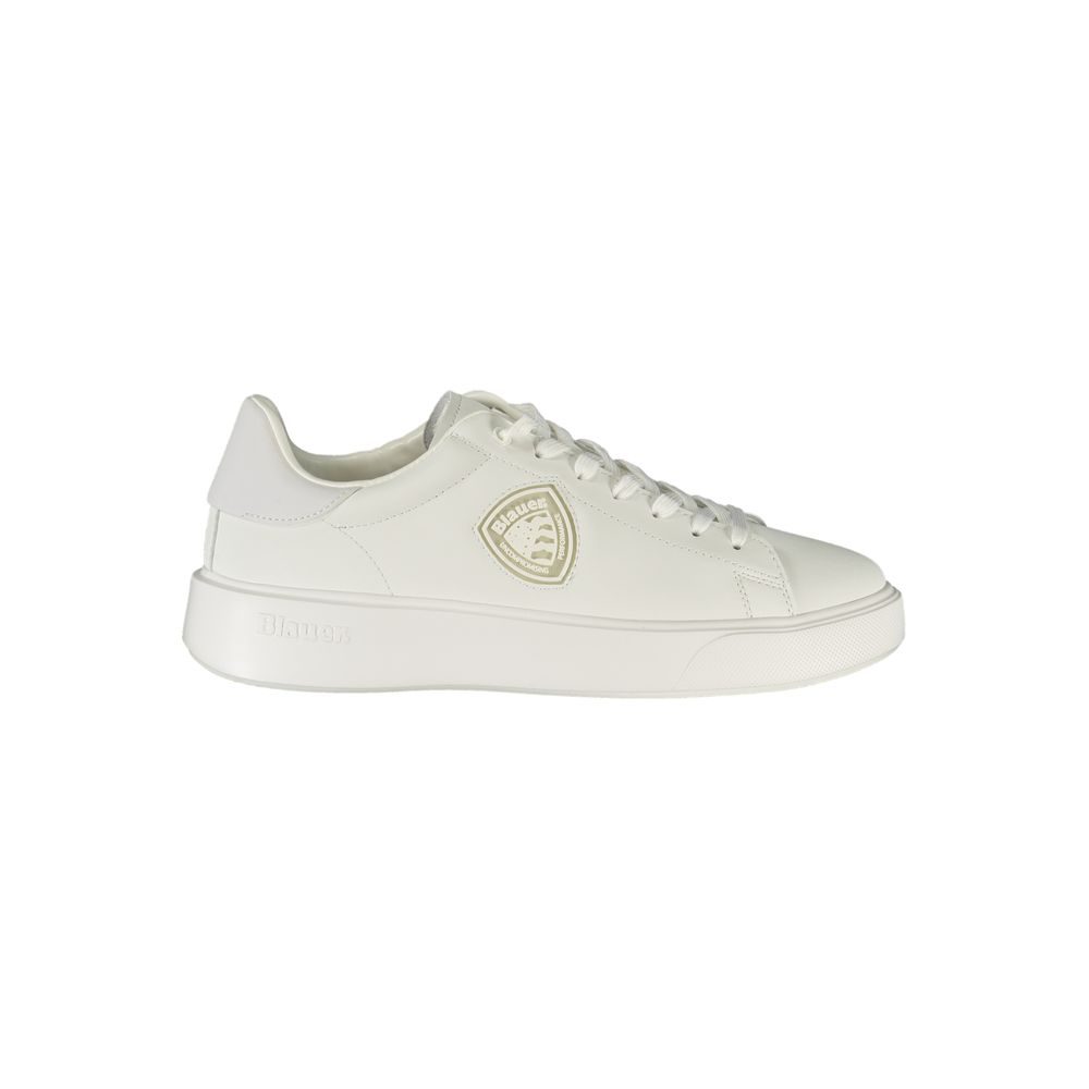 Bianco Poliestere Mens Sneaker