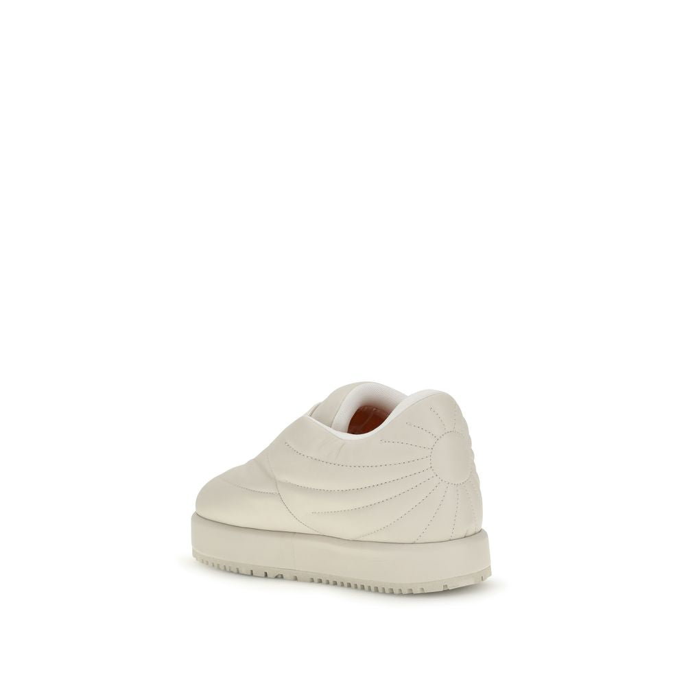 Cream Goatskin Platform Sneakers