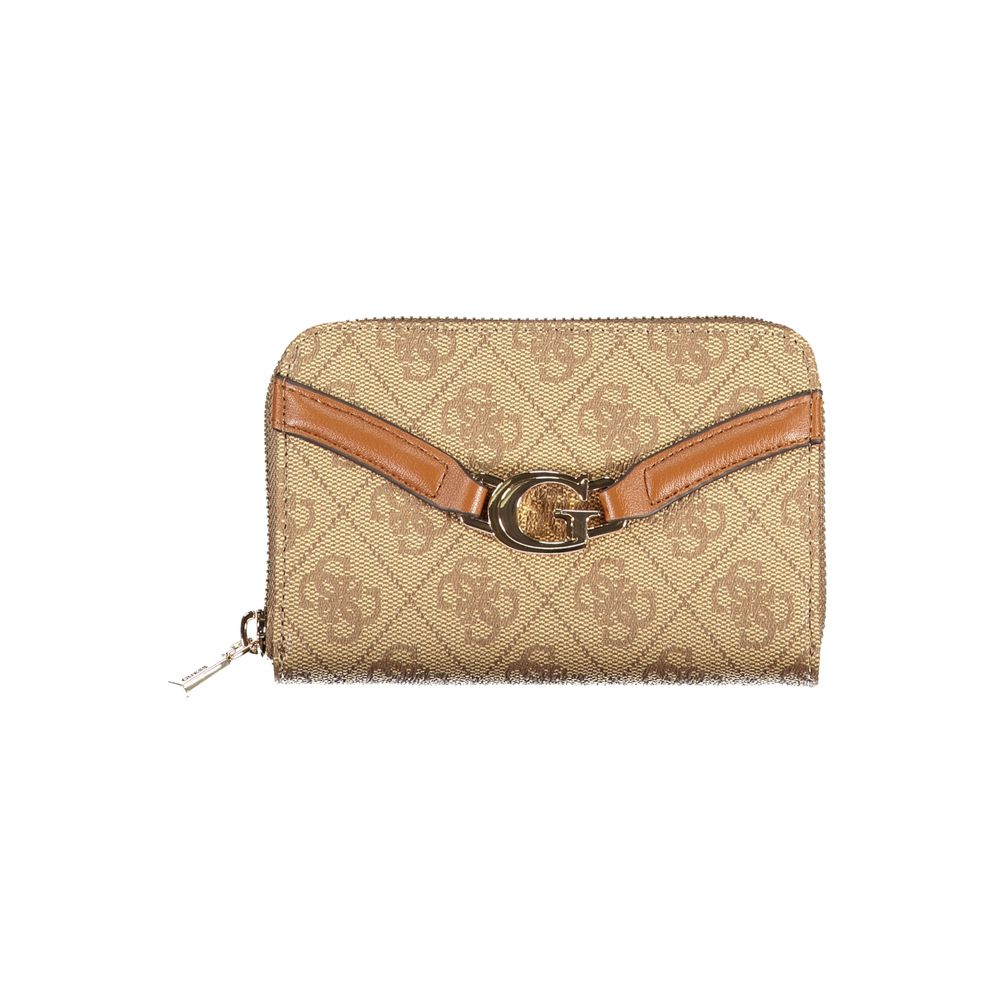 Beige Polyurethane Women Wallet