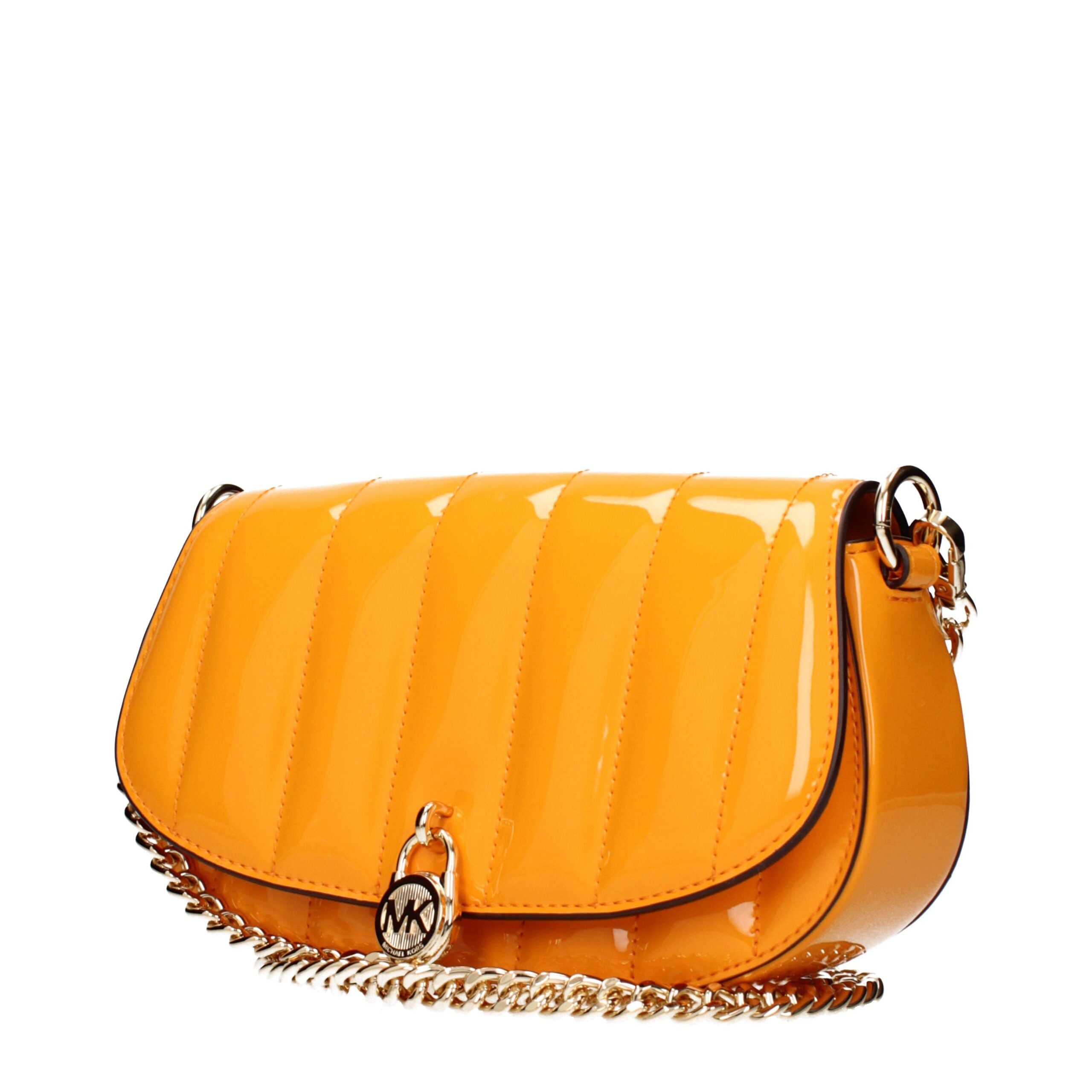 Orange Leather Crossbody Bag