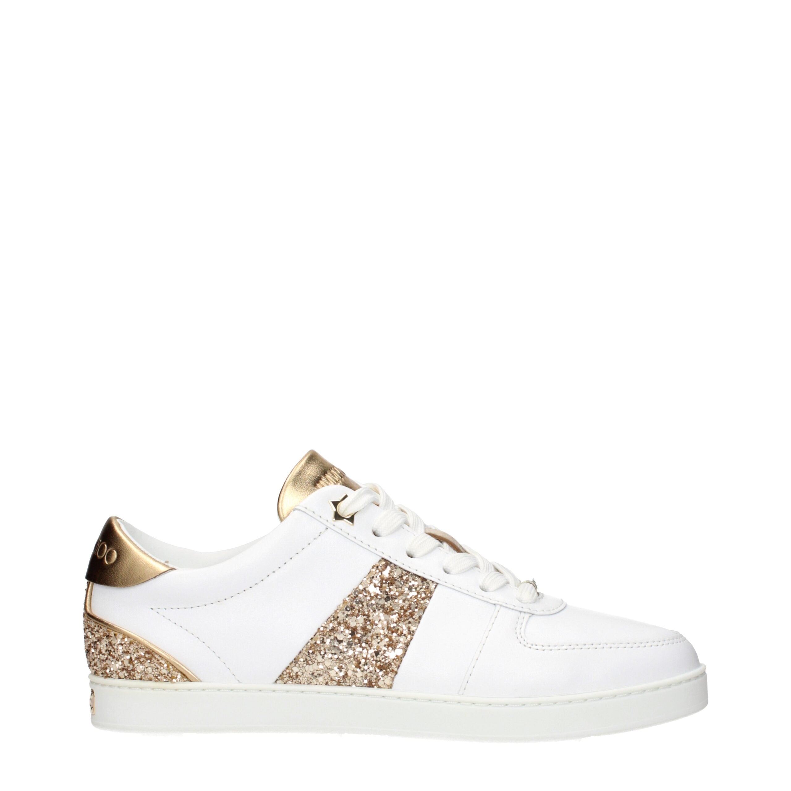 White Leather Low Top Sneakers