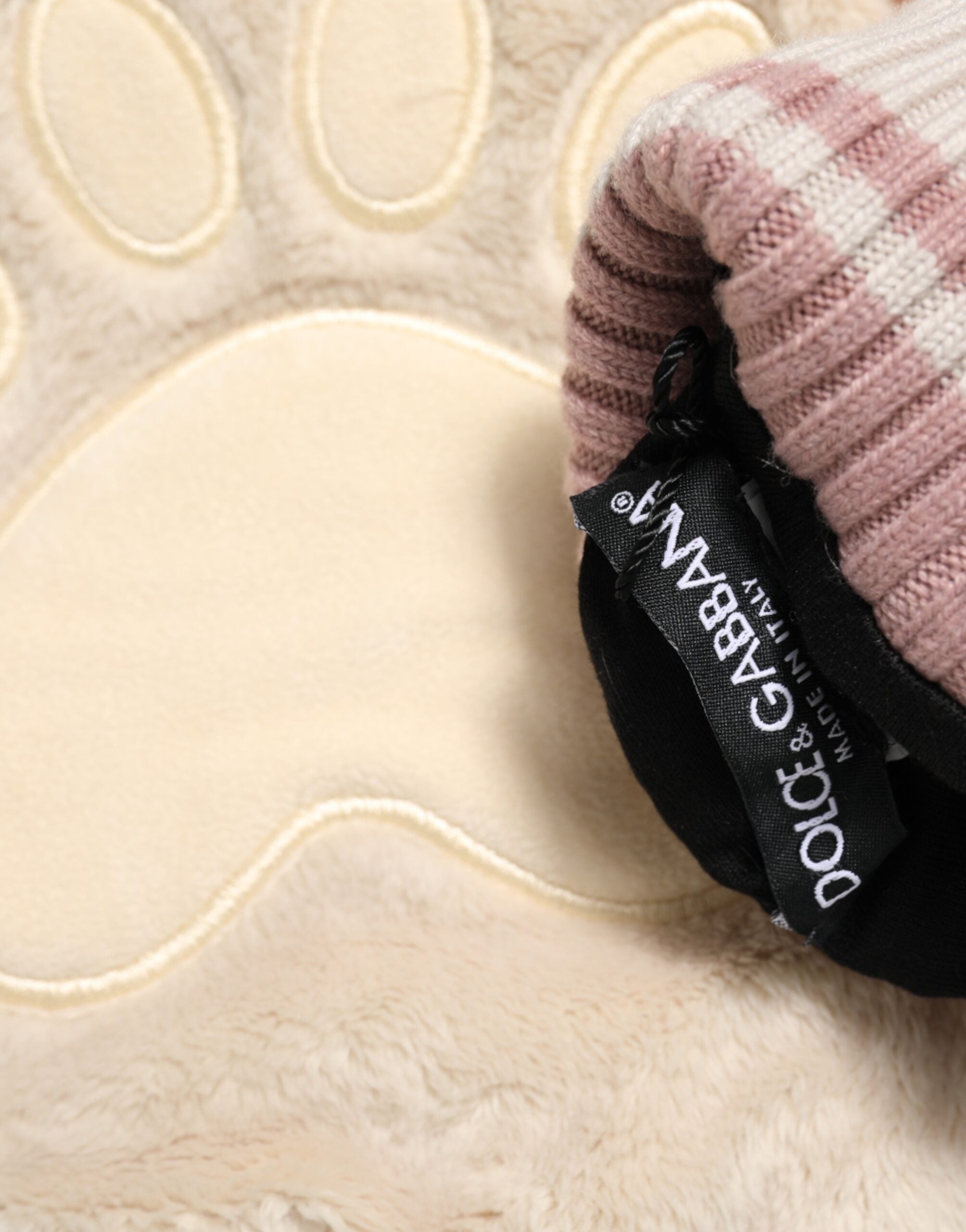 Brown Acrylic Knitted Fur Wrist Mitten Gloves