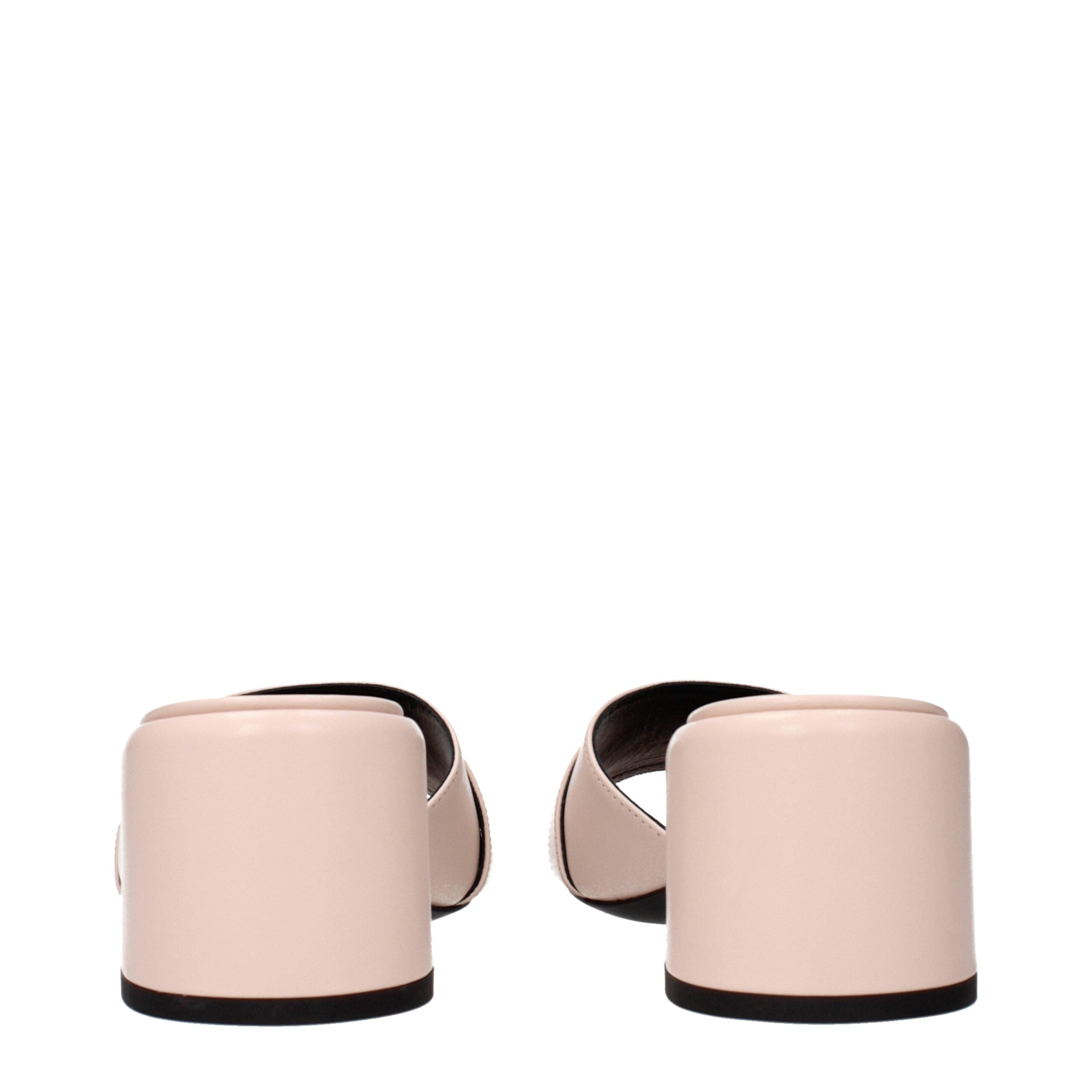 Pink Leather Platform Sandals