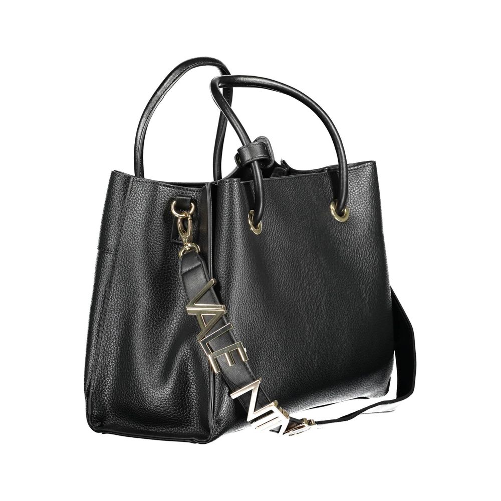 Black Polyurethane Women Handbag