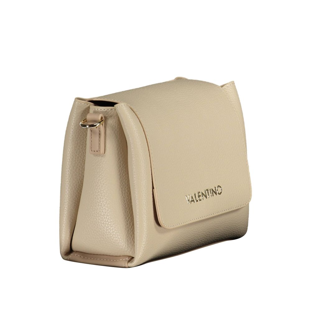 Beige Polyurethane Women Handbag