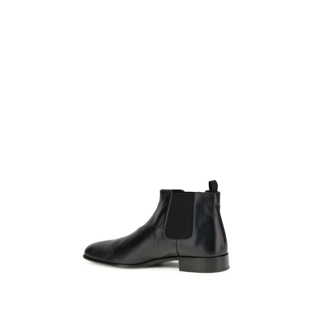 Black Leather Ankle Boots