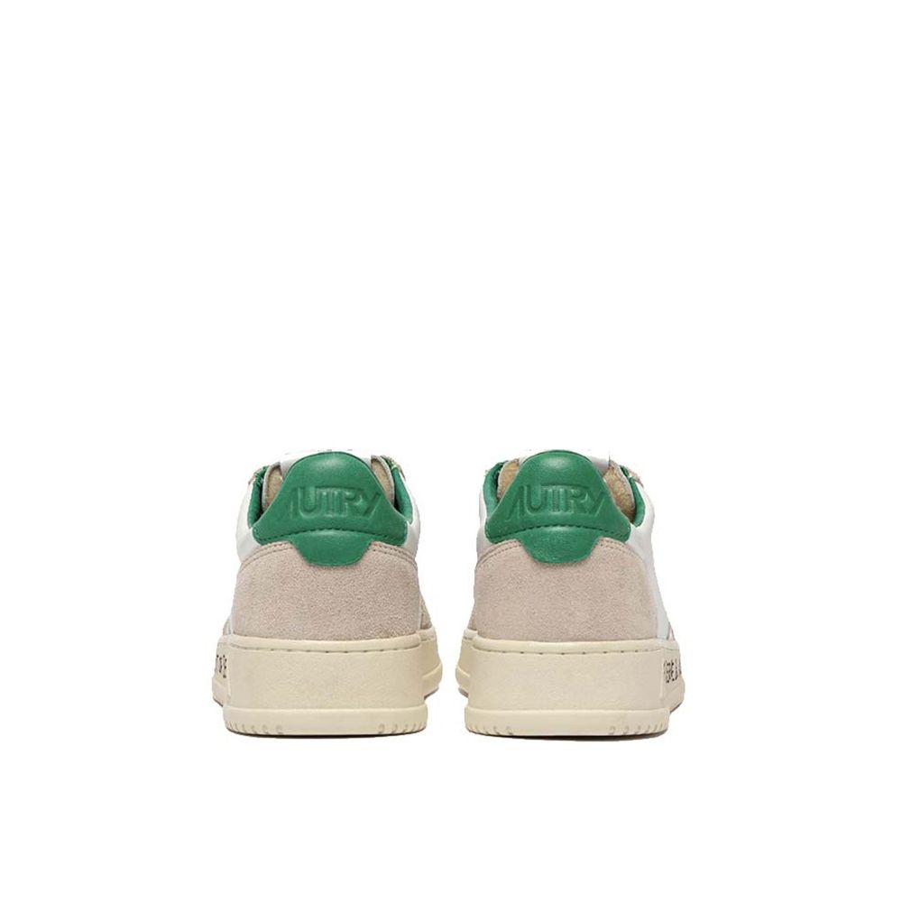 White Leather Low Top Sneakers