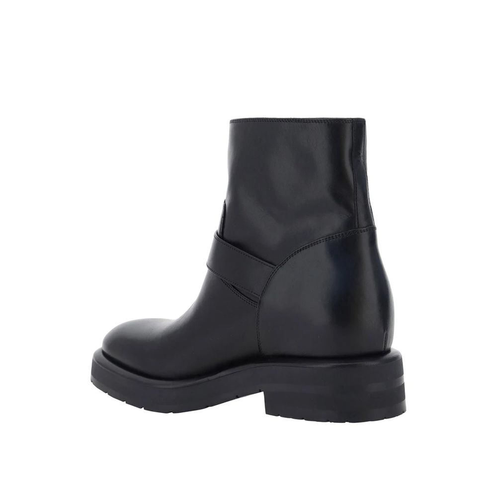 Black Calfskin Ankle Boots