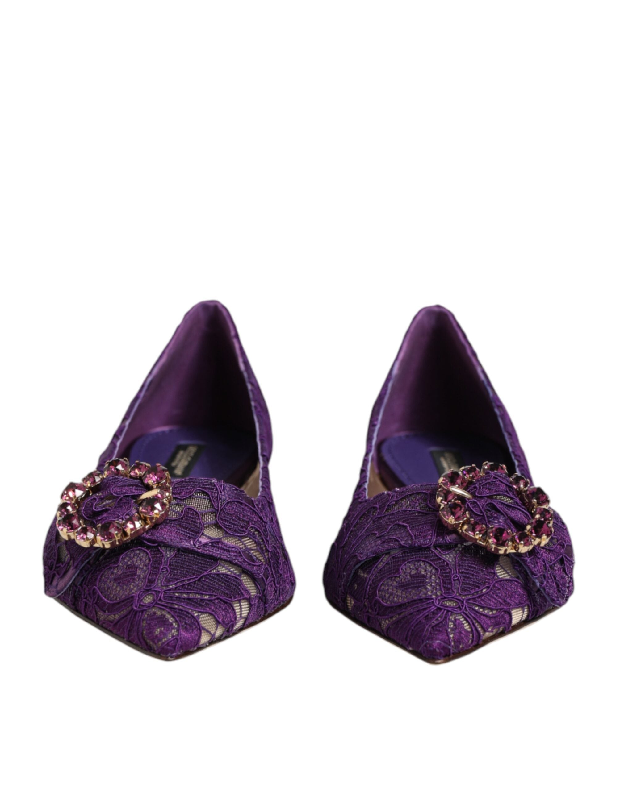Fialové baleríny Taormina Lace s krystaly