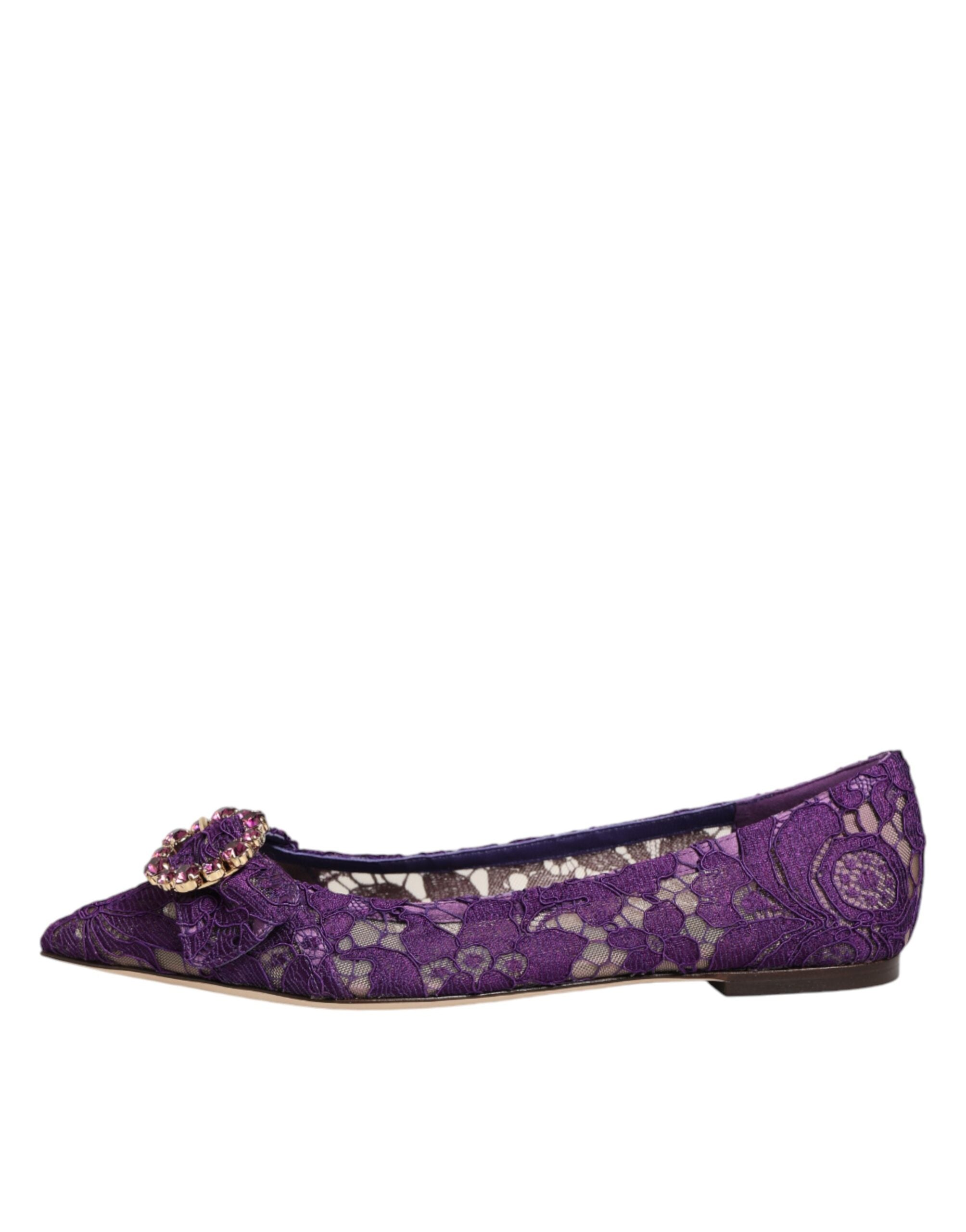 Fialové baleríny Taormina Lace s krystaly