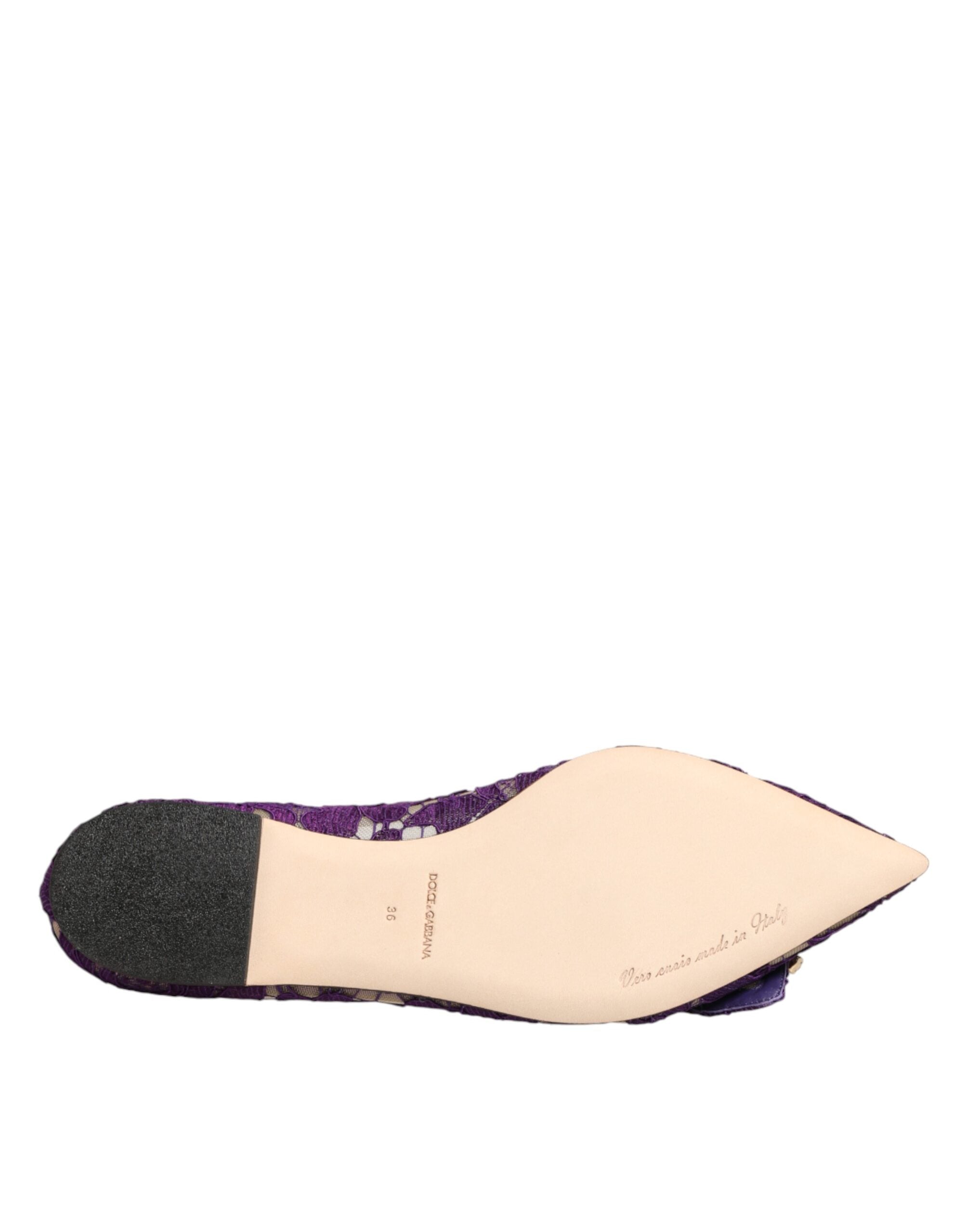 Fialové baleríny Taormina Lace s krystaly