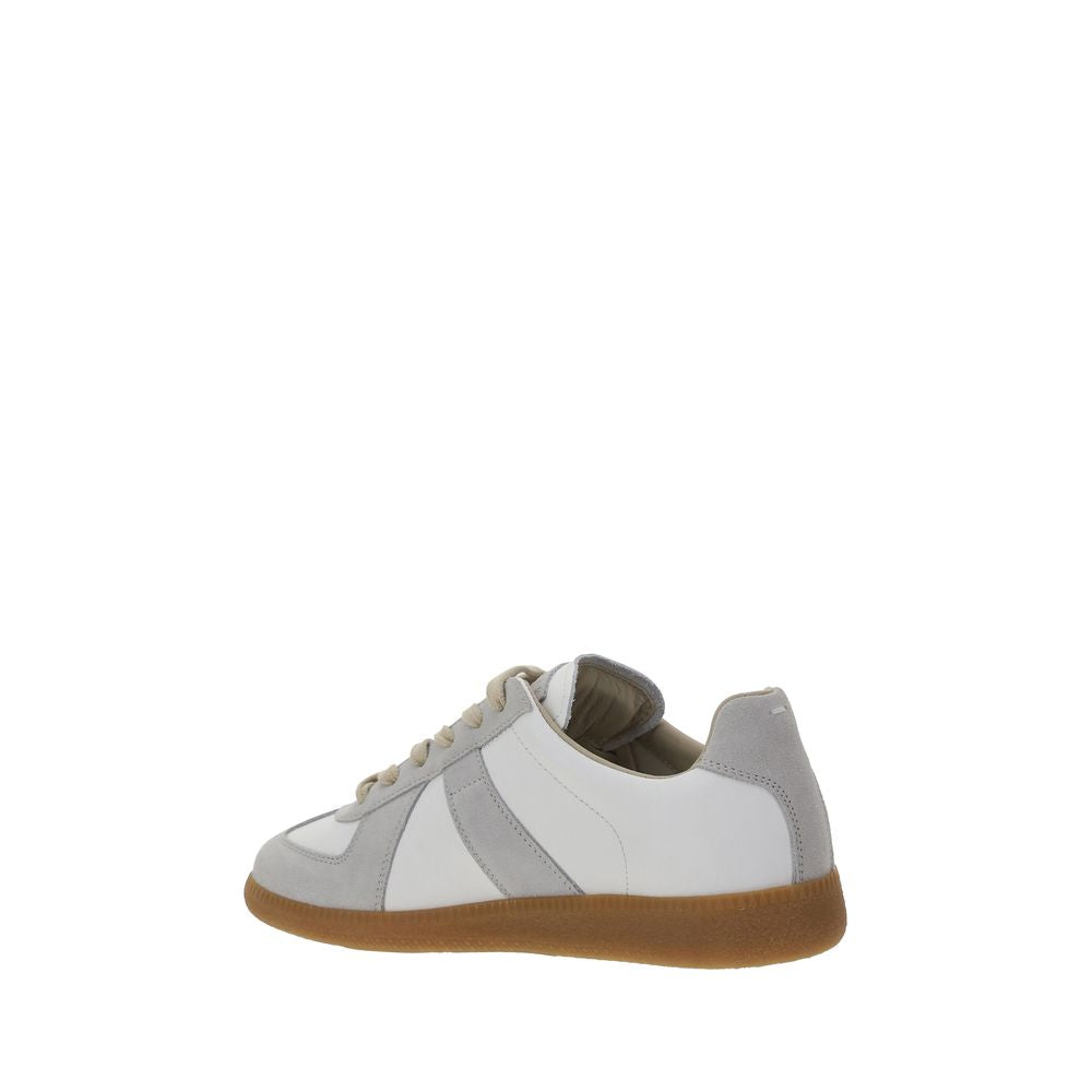 White Calf Leather Bos Taurus Low Top Sneakers