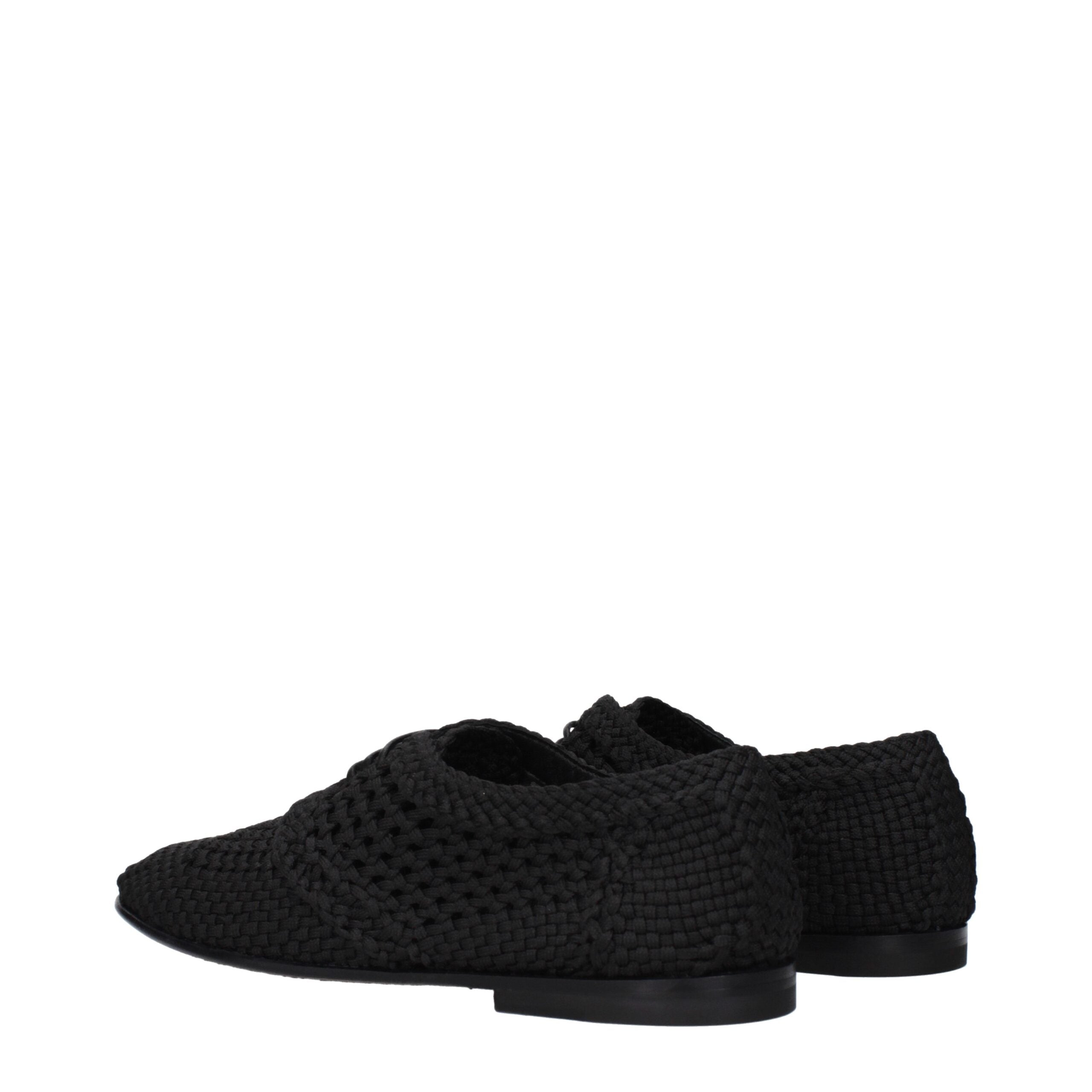 Black Fabric Oxfords And Derbies