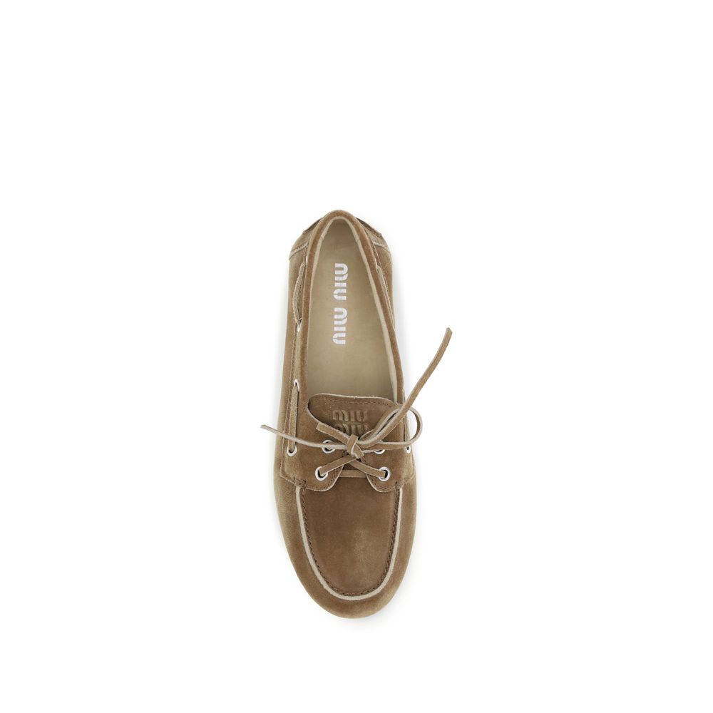 Beige Calf Leather Bos Taurus Slip-On Loafers
