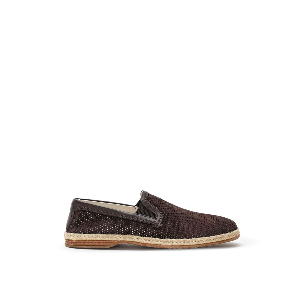 Brown Suede Leather Espadrilles