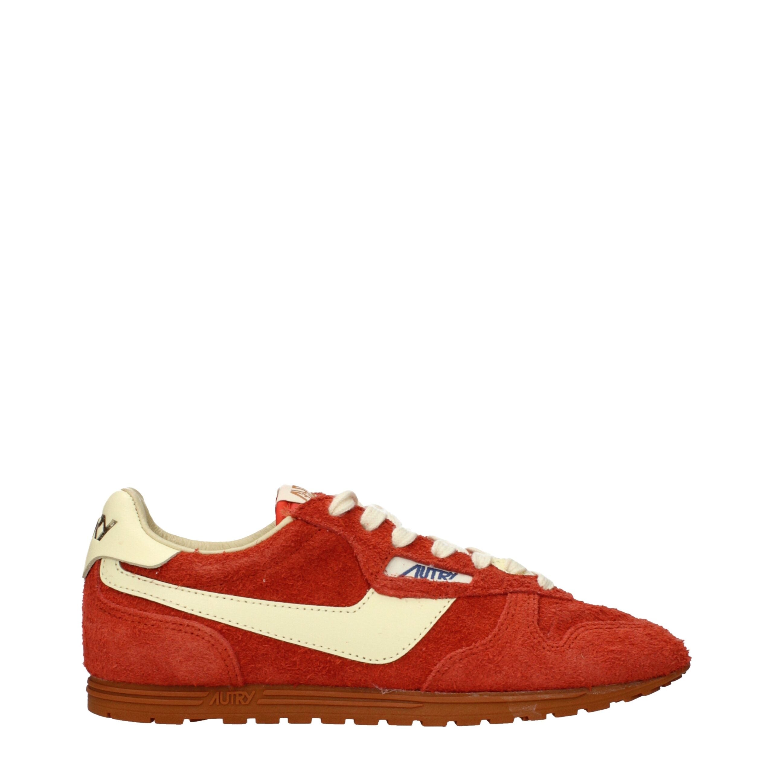 Orange Leather Sneakers