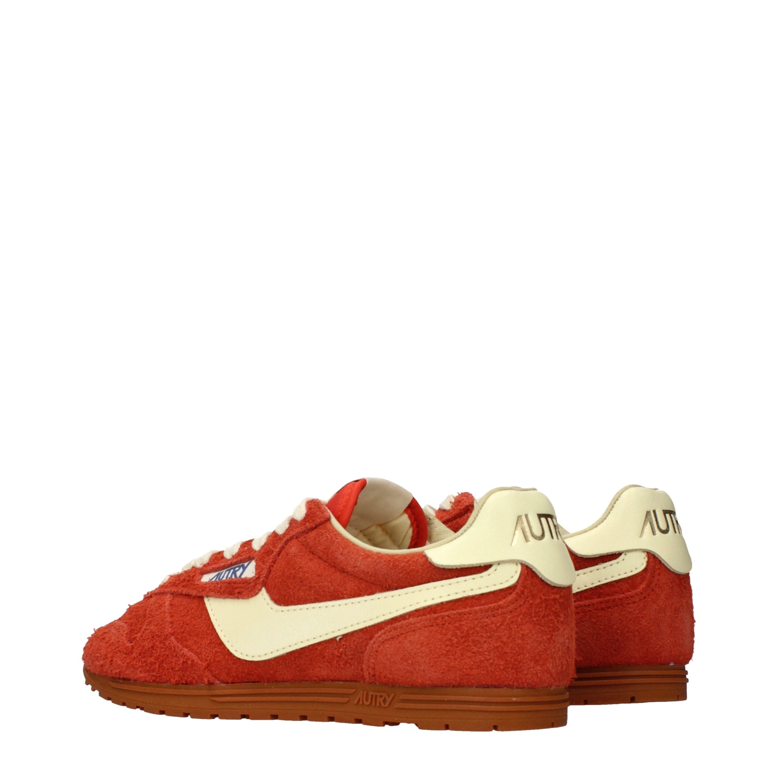 Orange Leather Sneakers