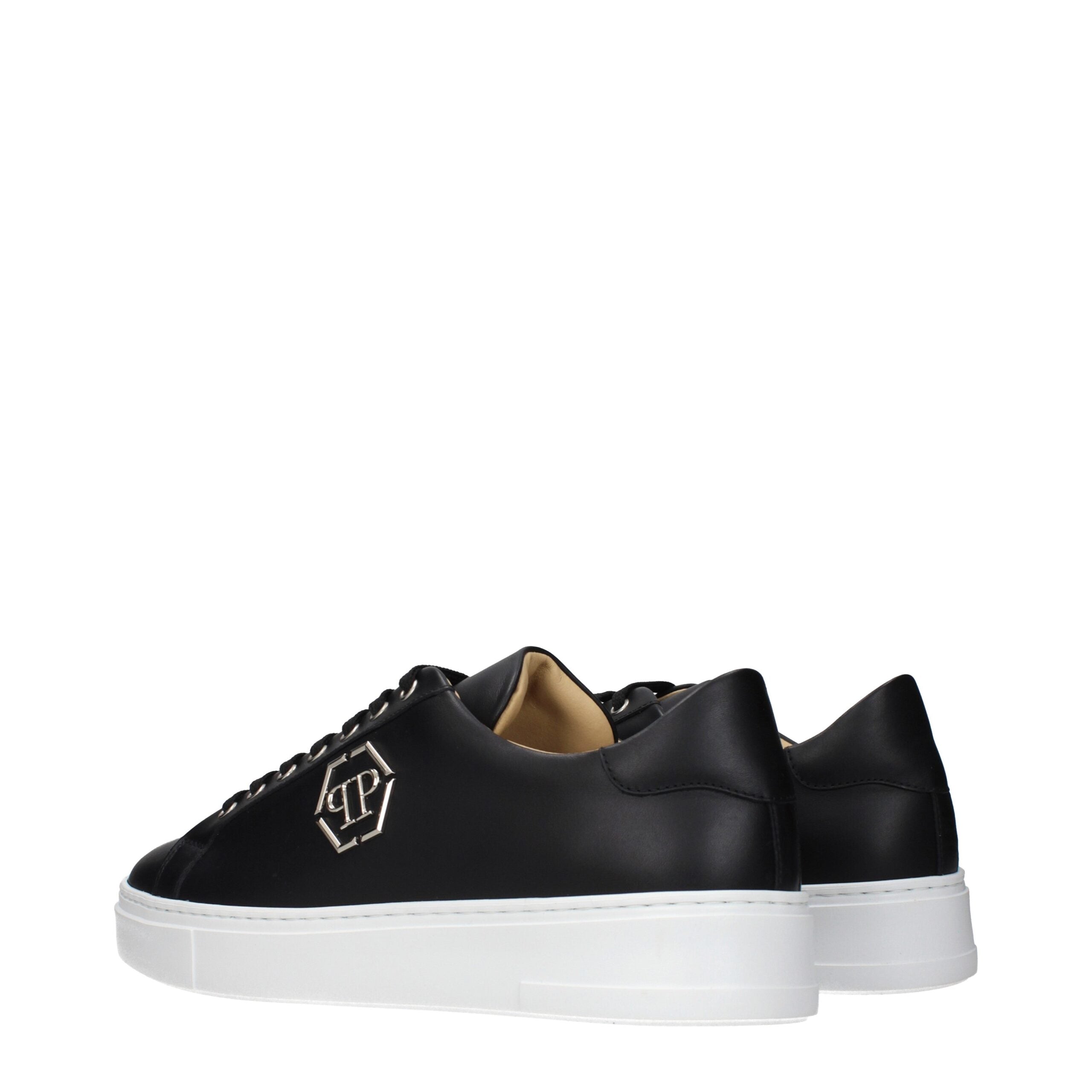 Black Leather Low Top Sneakers