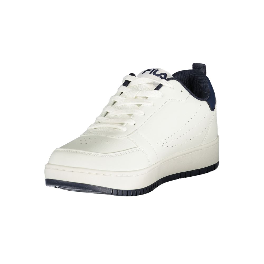 White Polyurethane Men Sneaker - styloora.cz