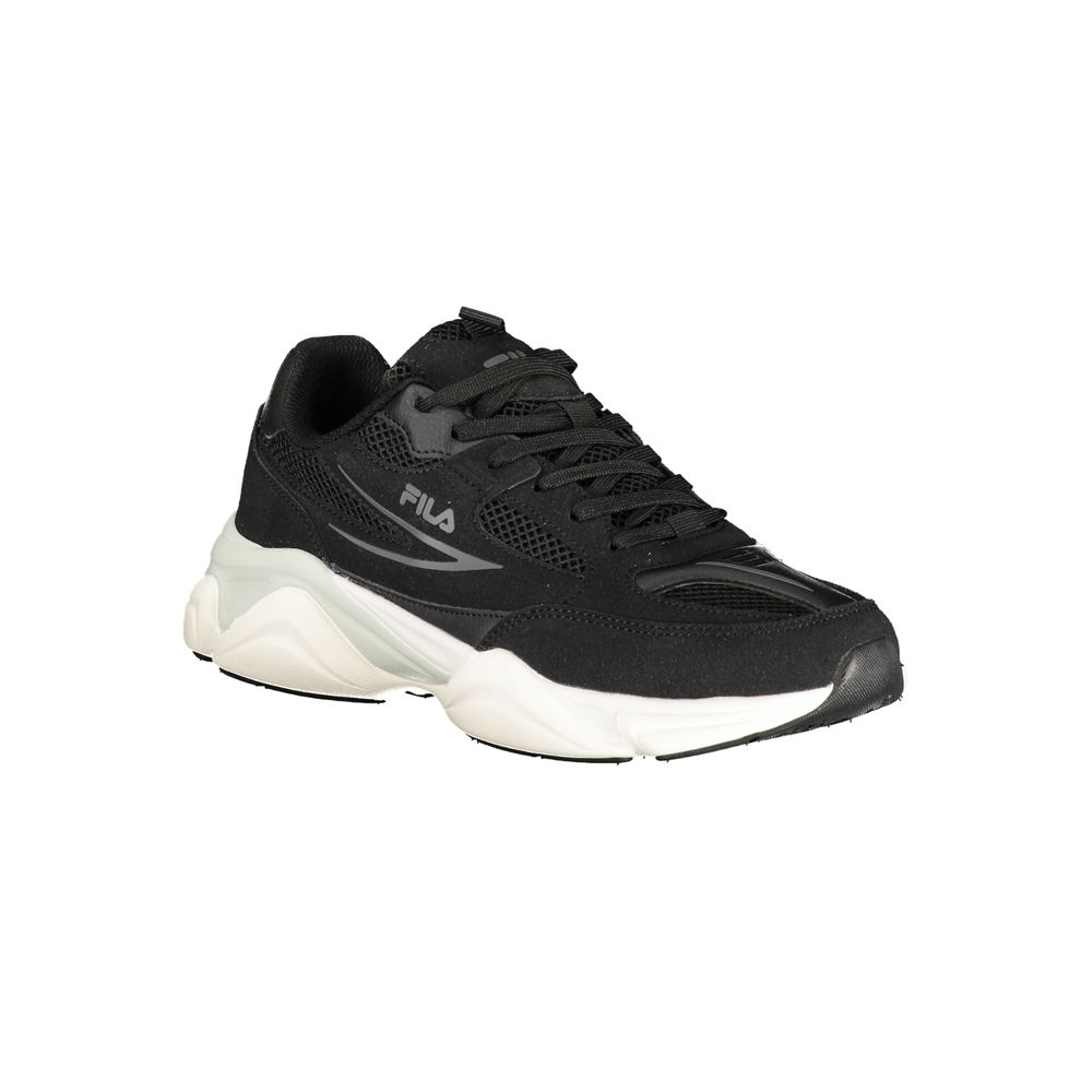 Black Polyester Men Sneaker