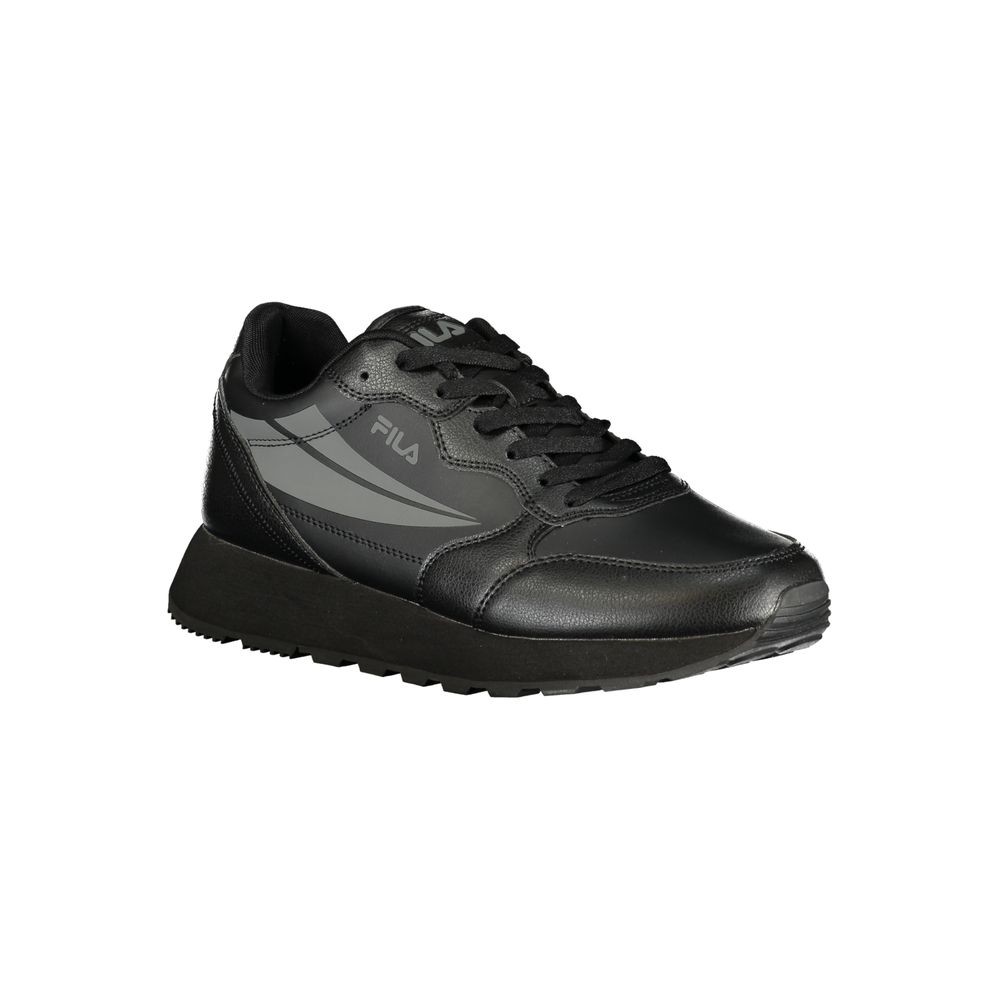 Black Polyester Men Sneaker