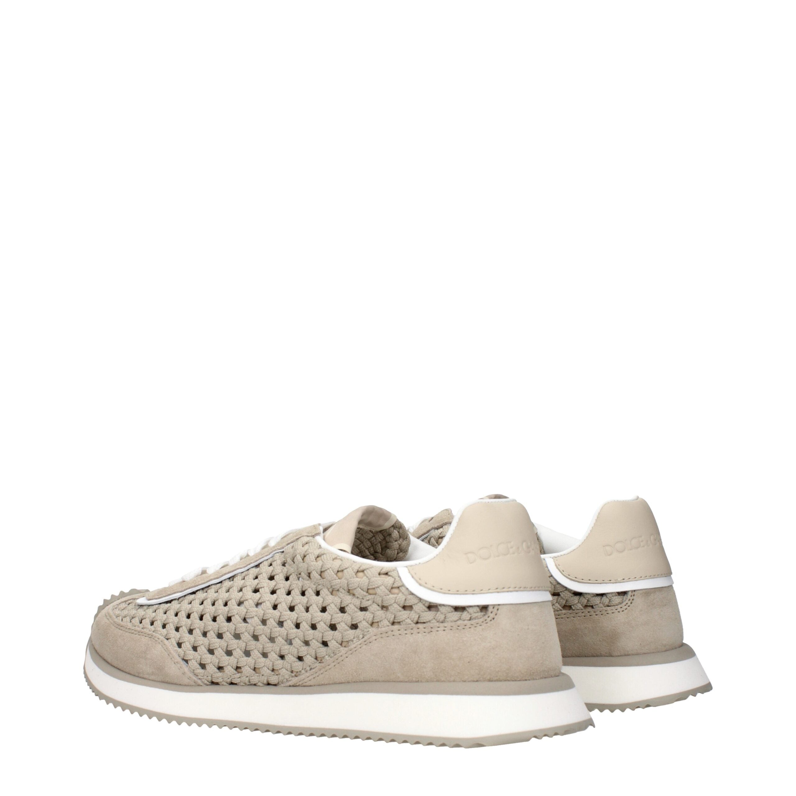 Beige Fabric Low Top Sneakers