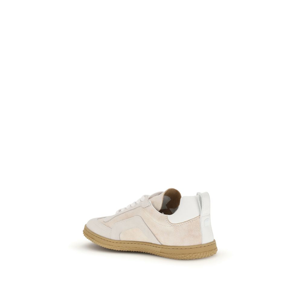 Cream Calf Leather Bos Taurus Low Top Sneakers