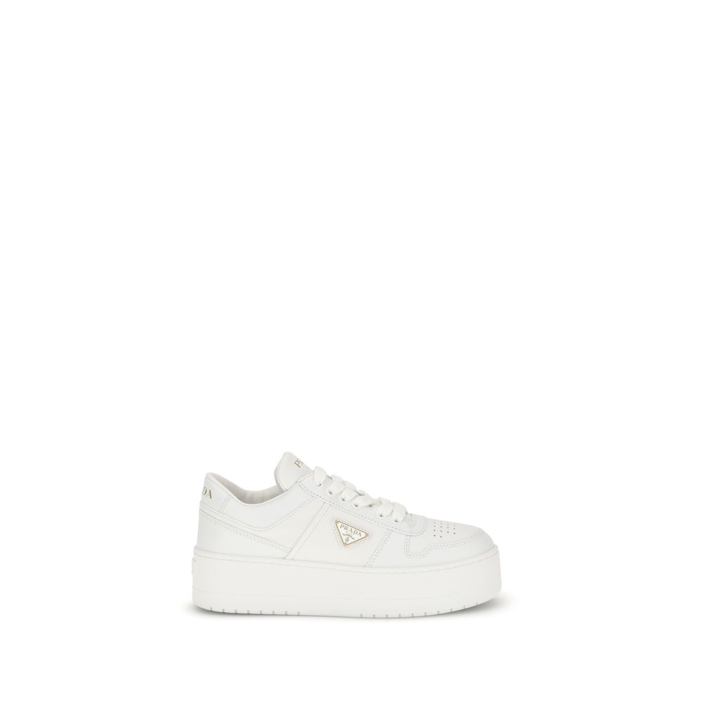 White Calf Leather Bos Taurus Platform Sneakers