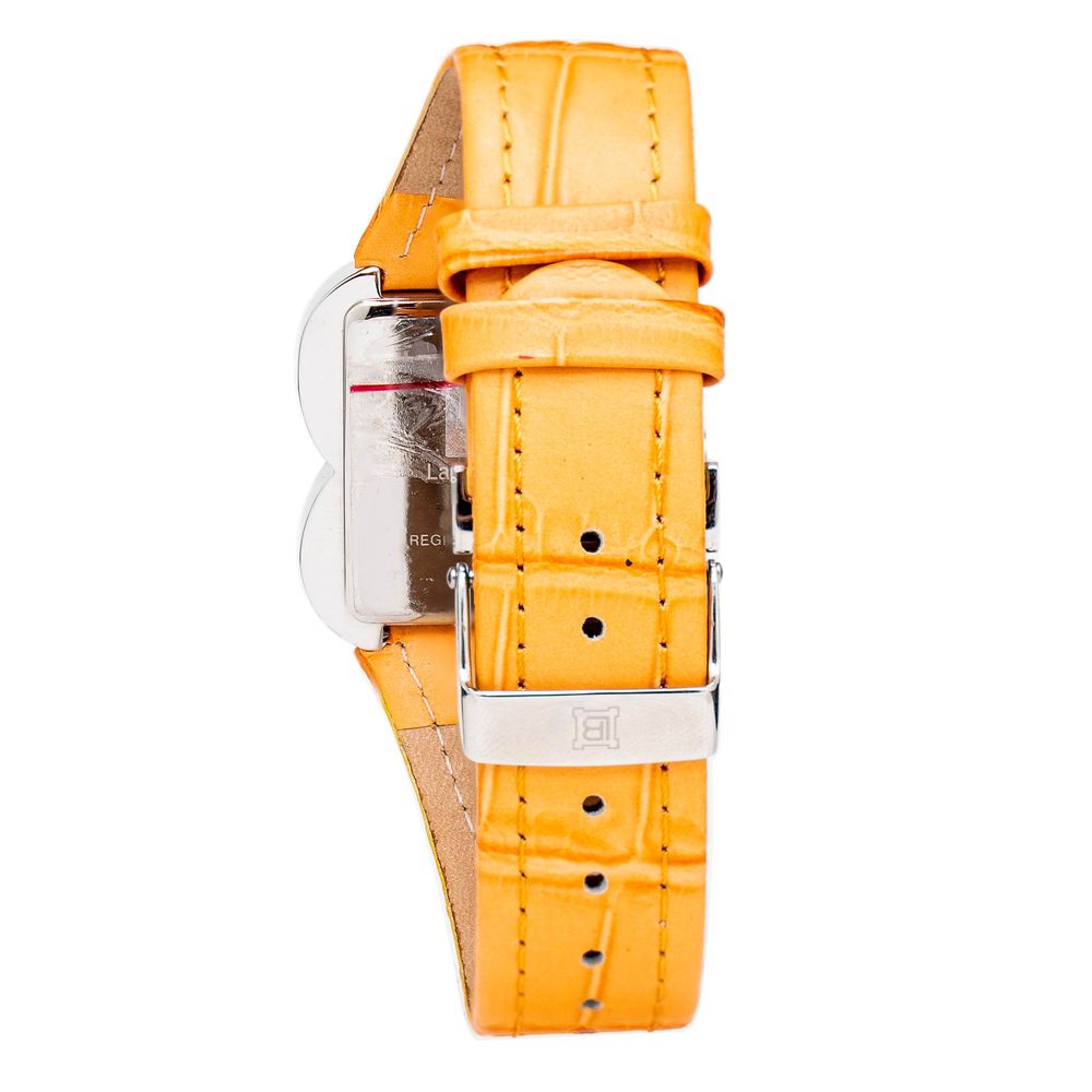 Oranžové kožené elegantní hodinky