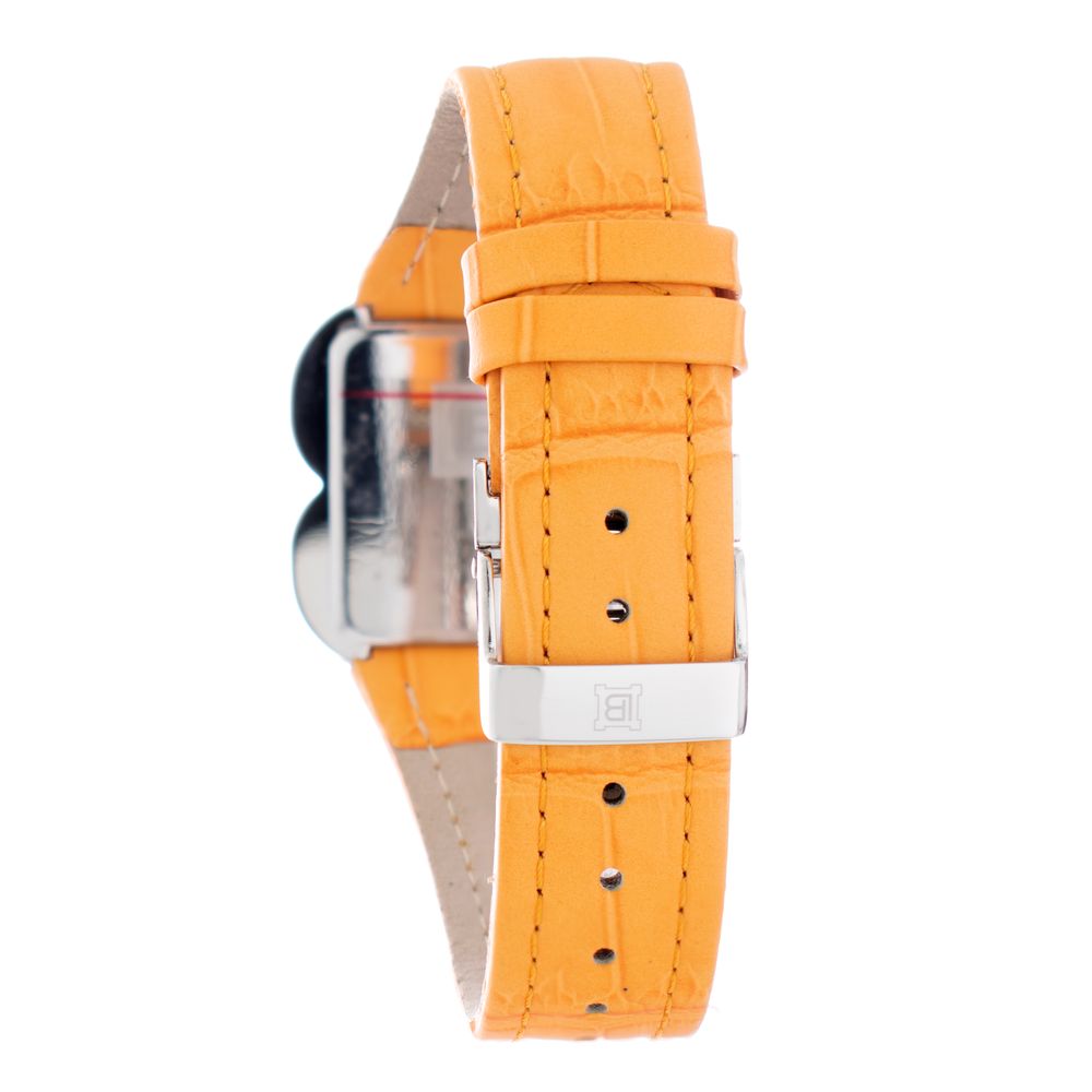 Oranžové kožené elegantní hodinky