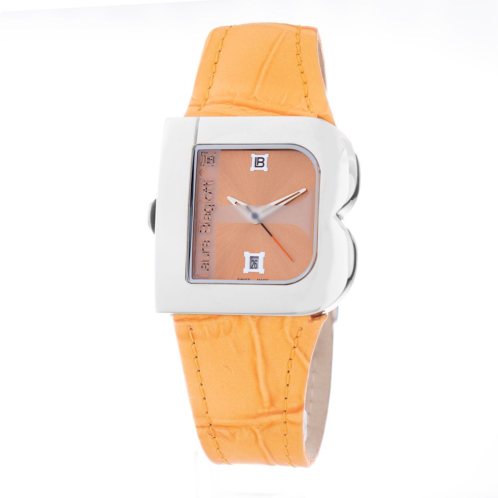 Oranžové kožené elegantní hodinky