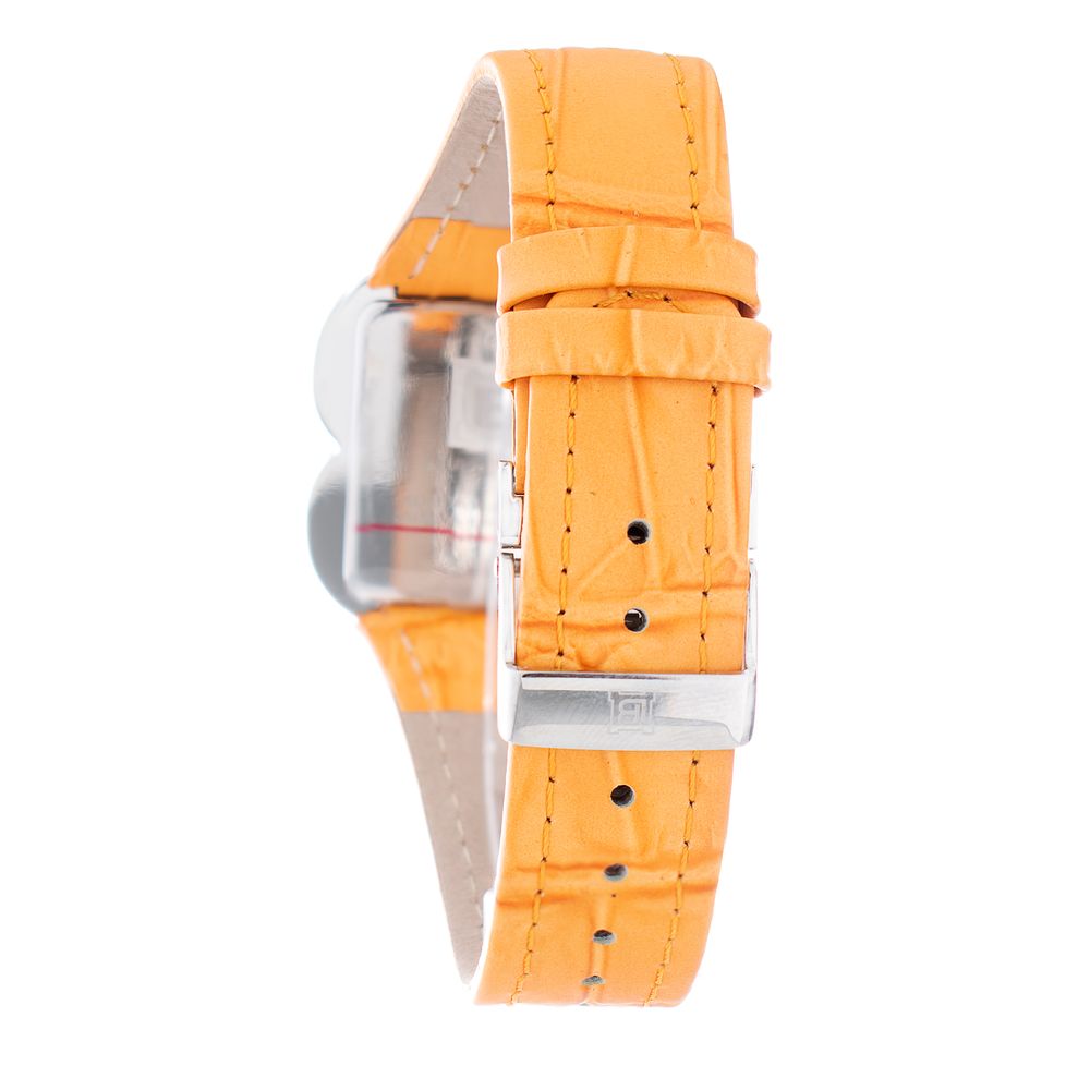 Oranžové kožené elegantní hodinky