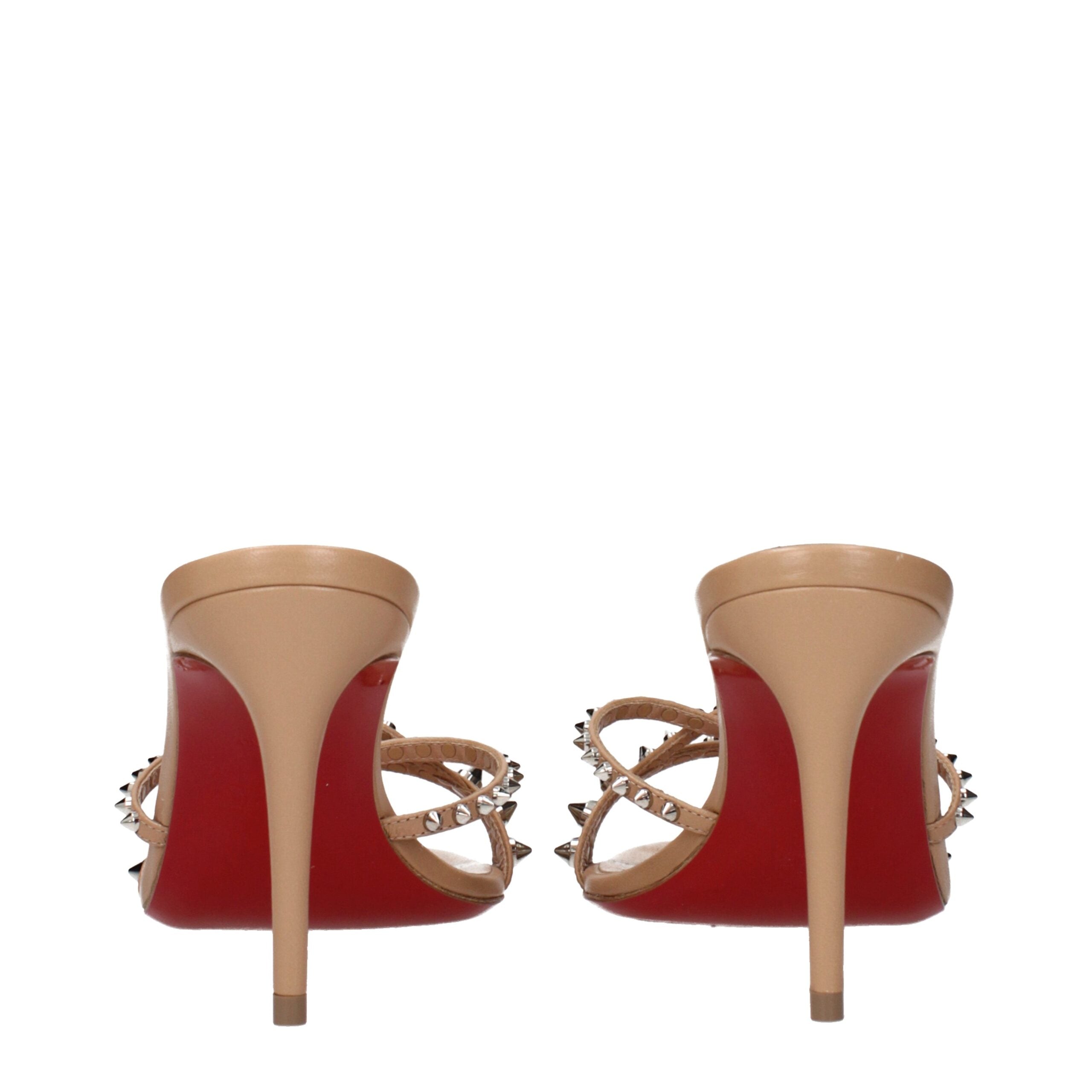 Pink Leather Stiletto Heel Sandals