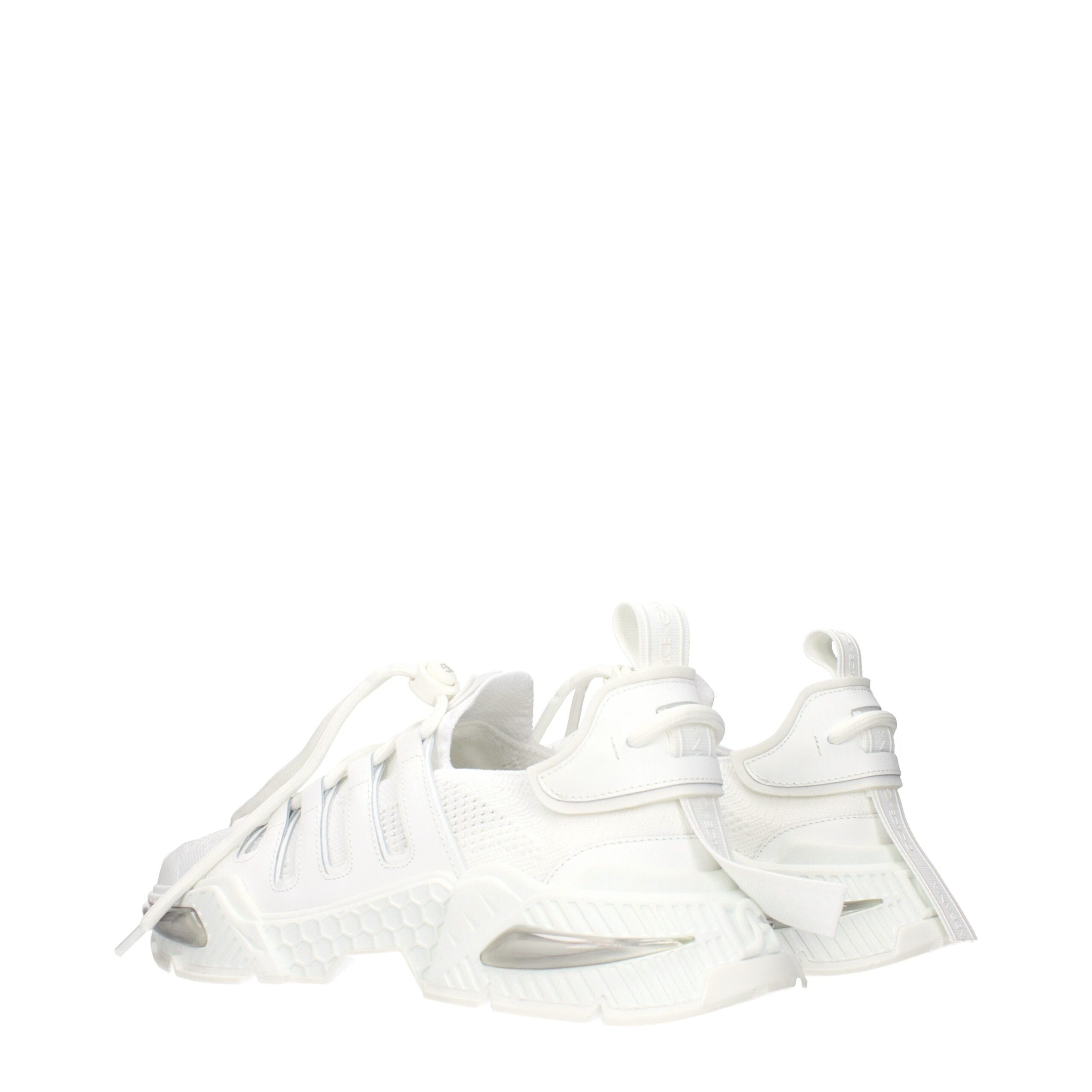 White Fabric Athletic Sneakers