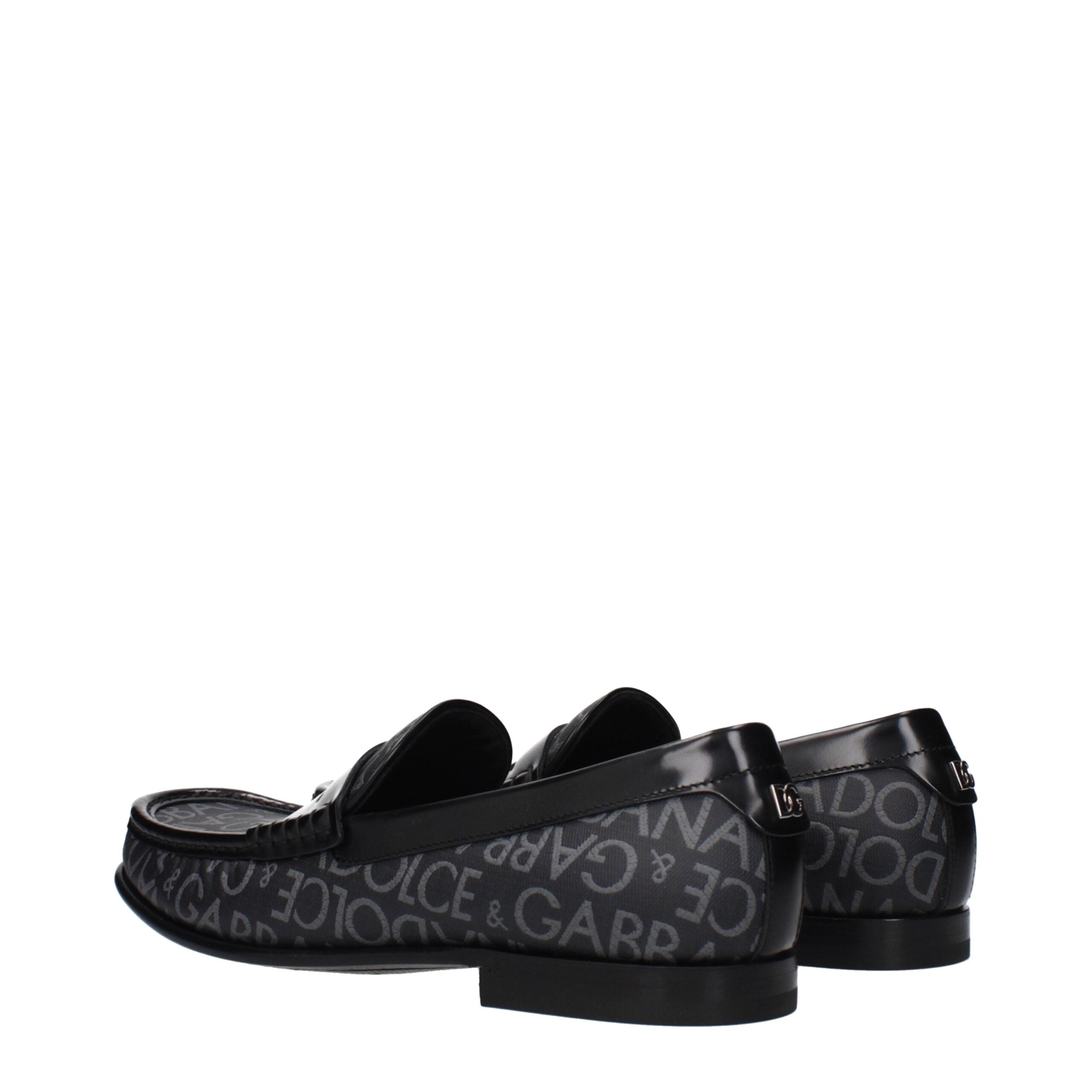 Black Fabric Slip-On Loafers