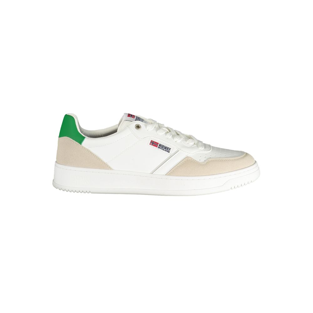 White Polyurethane Men Sneaker
