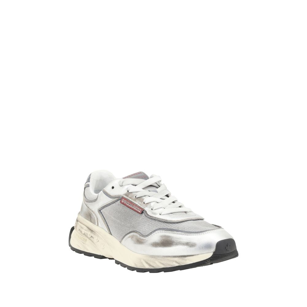 White Calf Leather Bos Taurus Sneakers