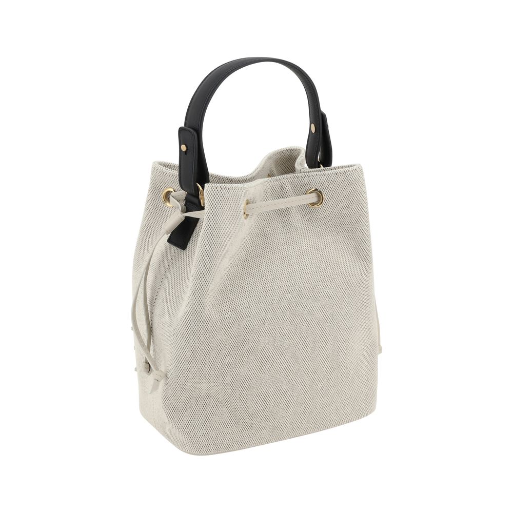 White Fabric Backet Bag