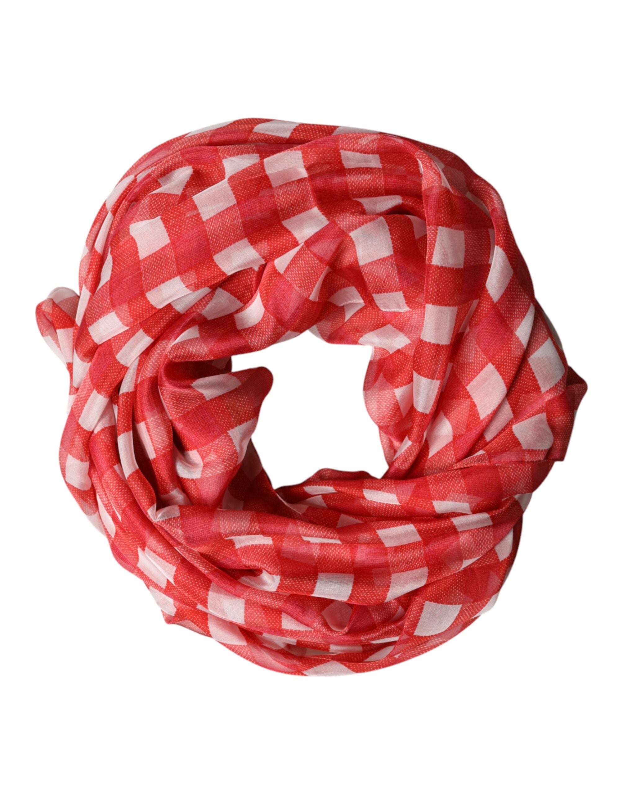 Červená kostkovaná štóla, nákrčník, šál, šátek