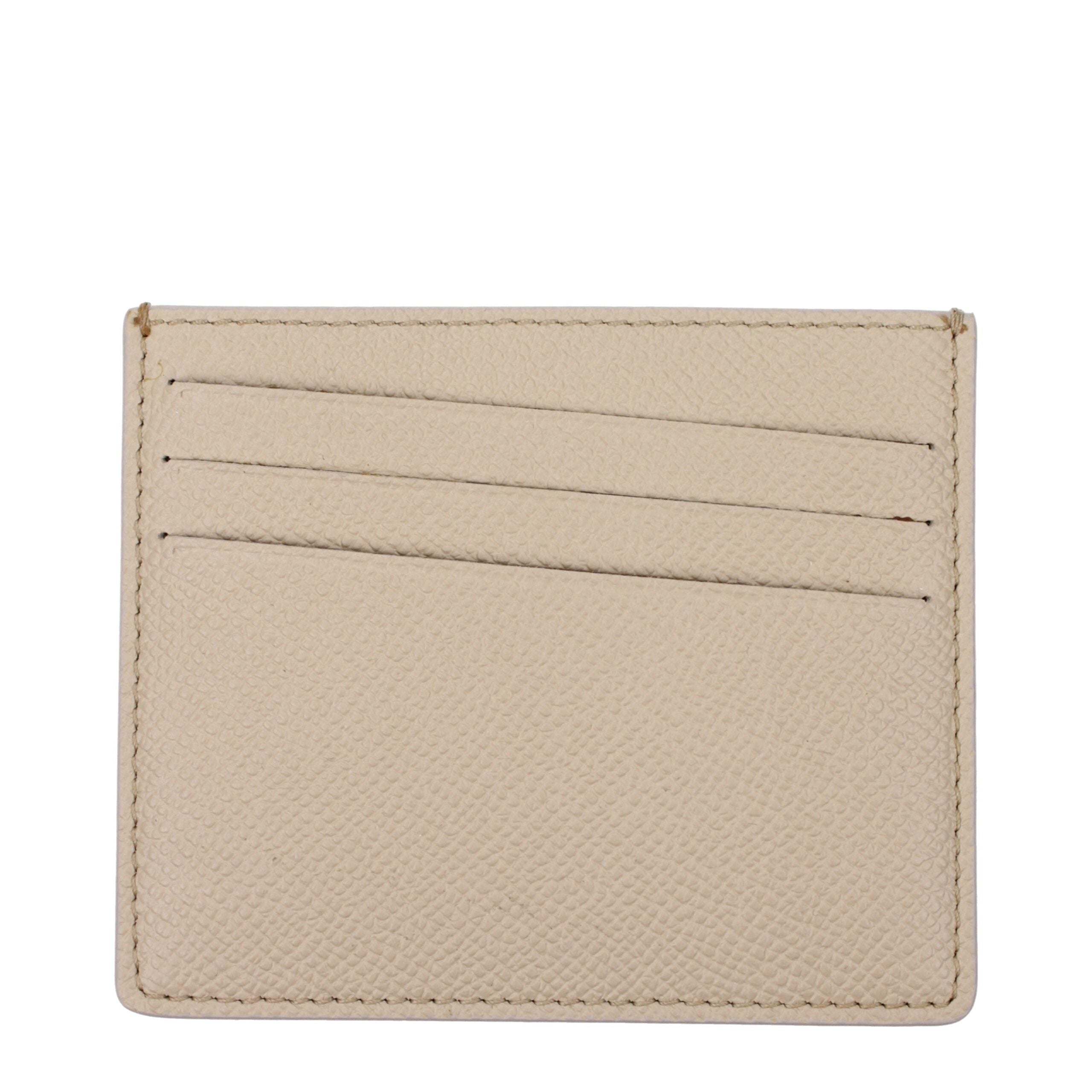 Beige Leather Cardholder