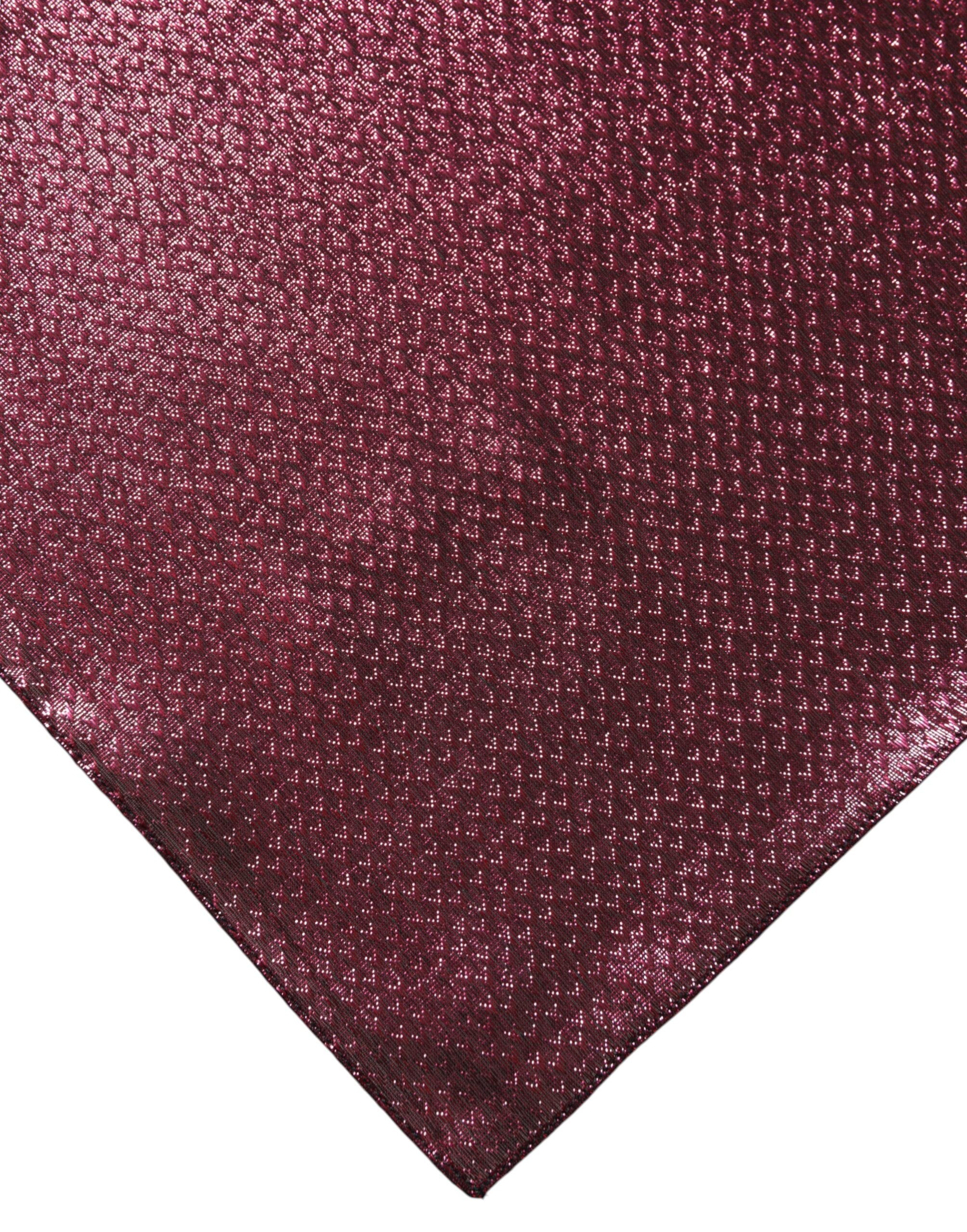 Metalicky růžový hedvábný čtvercový šátek Foulard