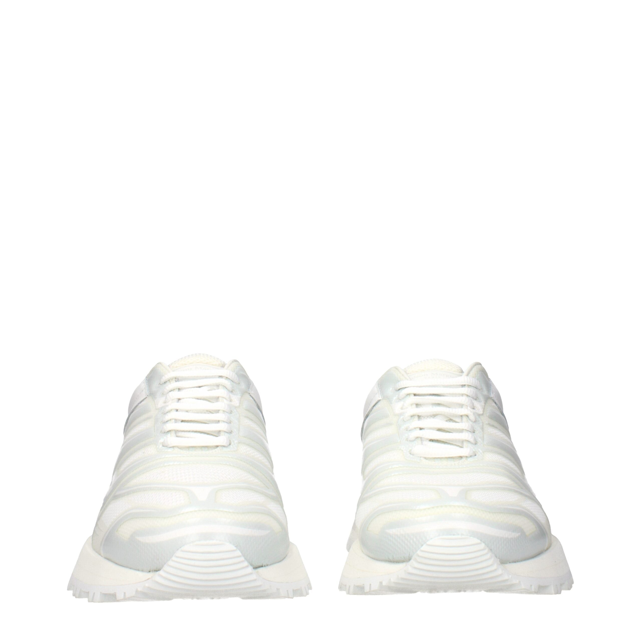 White Fabric Athletic Sneakers