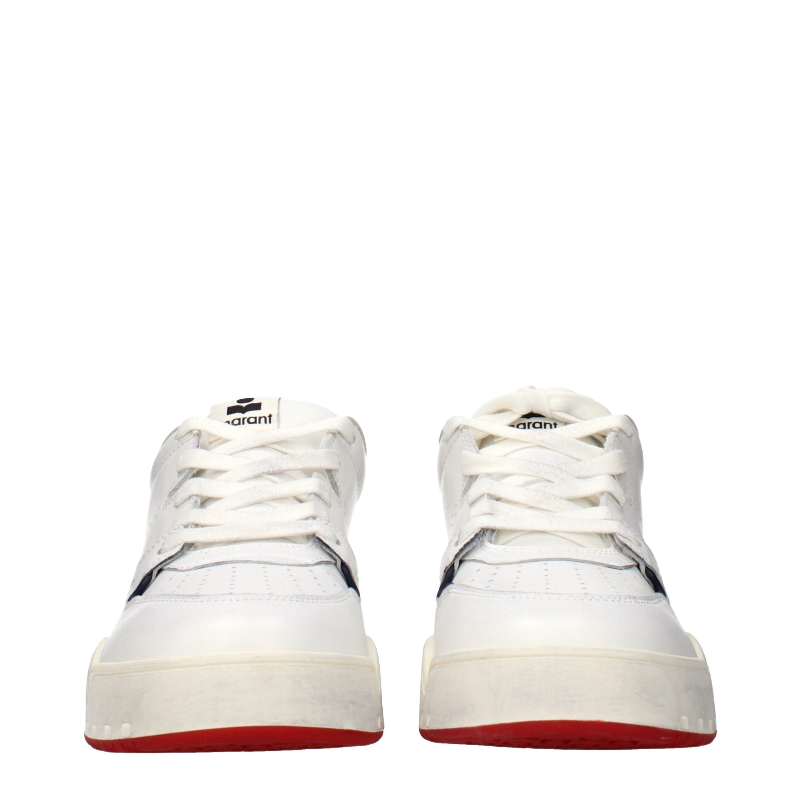 Blue Leather Low Top Sneakers