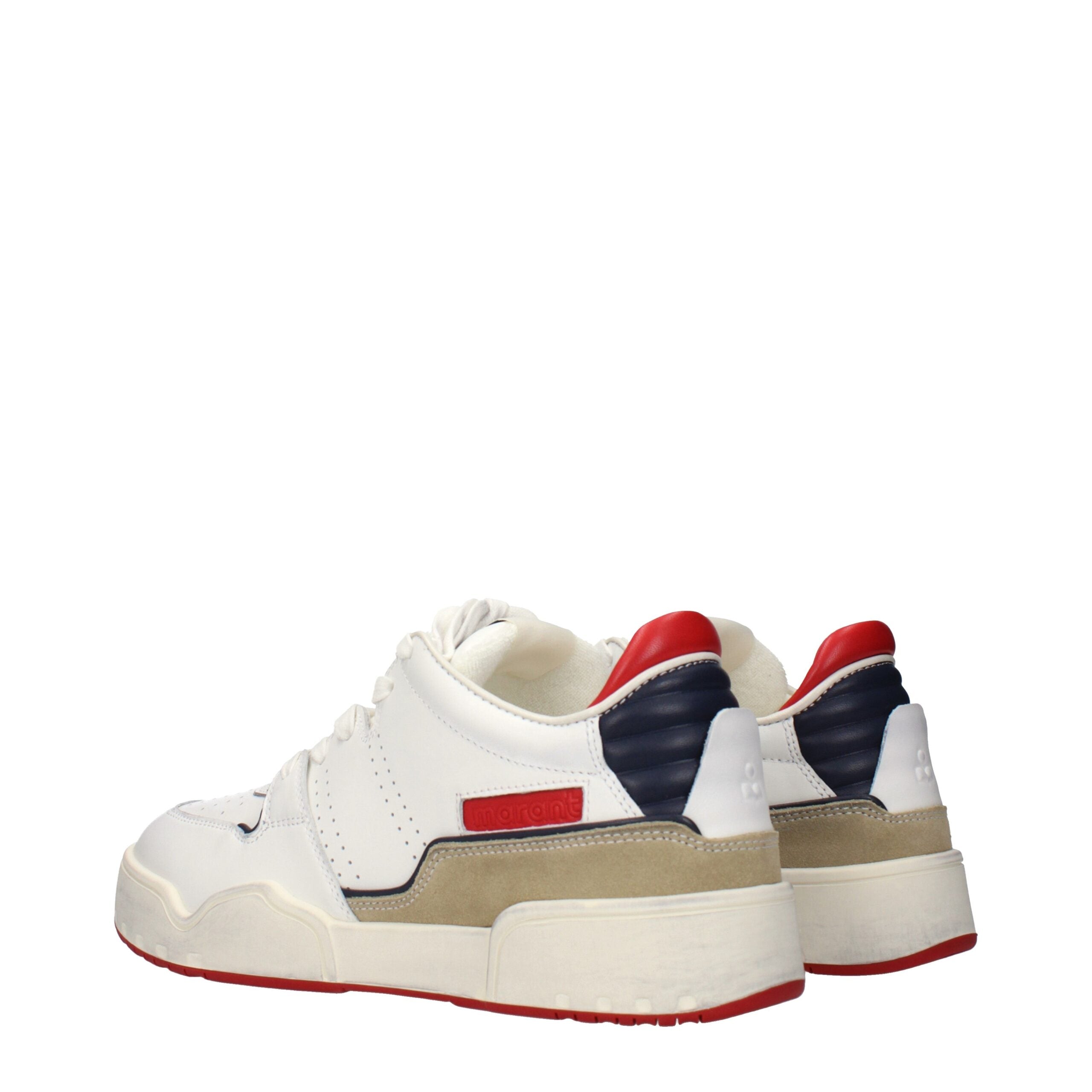 Blue Leather Low Top Sneakers
