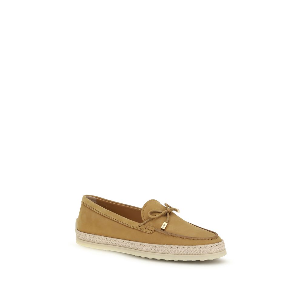 Beige Rubber Platform Loafers