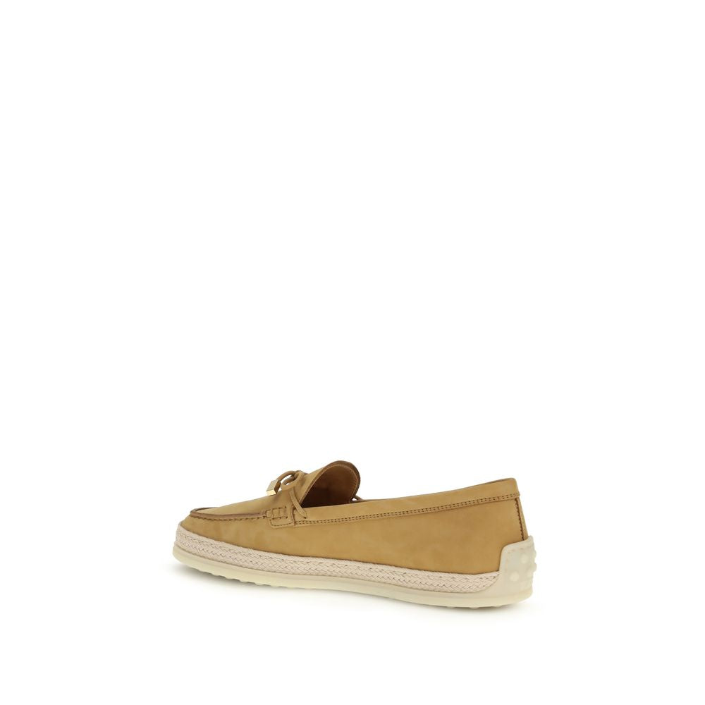 Beige Rubber Platform Loafers